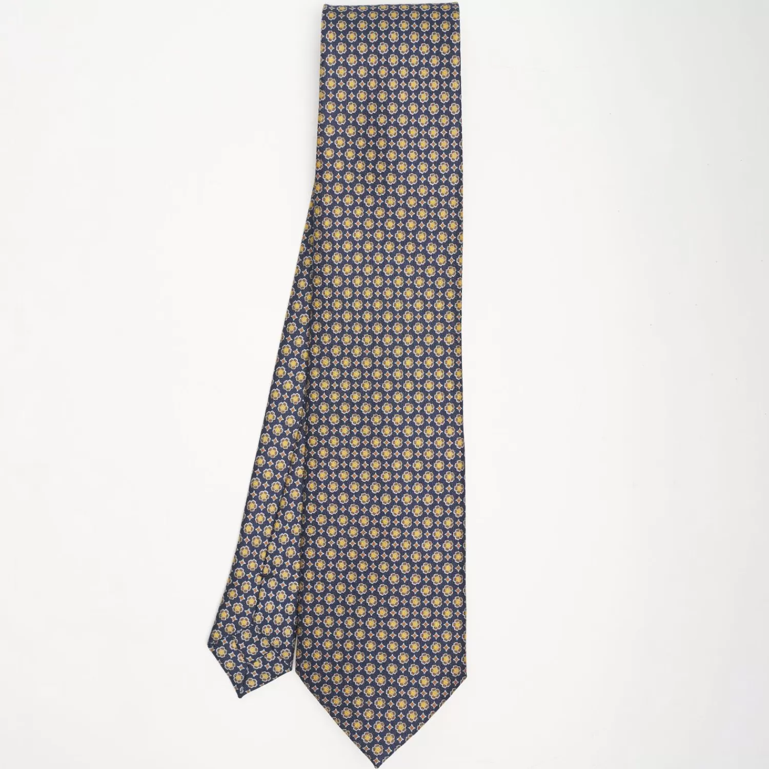 Blue Sartorial Classic Silk Tie Large Flower Pattern>E.Marinella Store