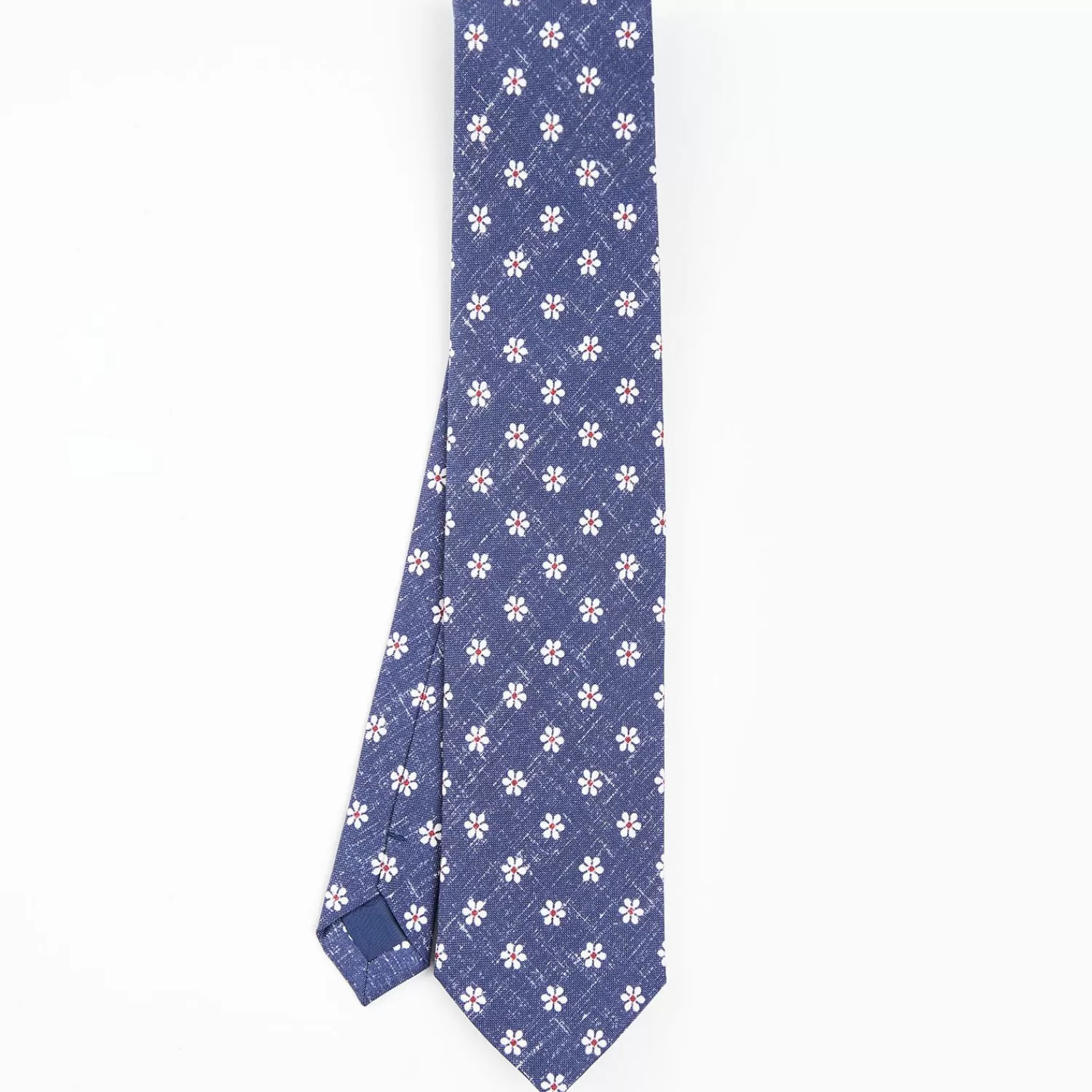 Blue Sartorial Cotton And Silk Tie - Large Flower Pattern>E.Marinella Hot