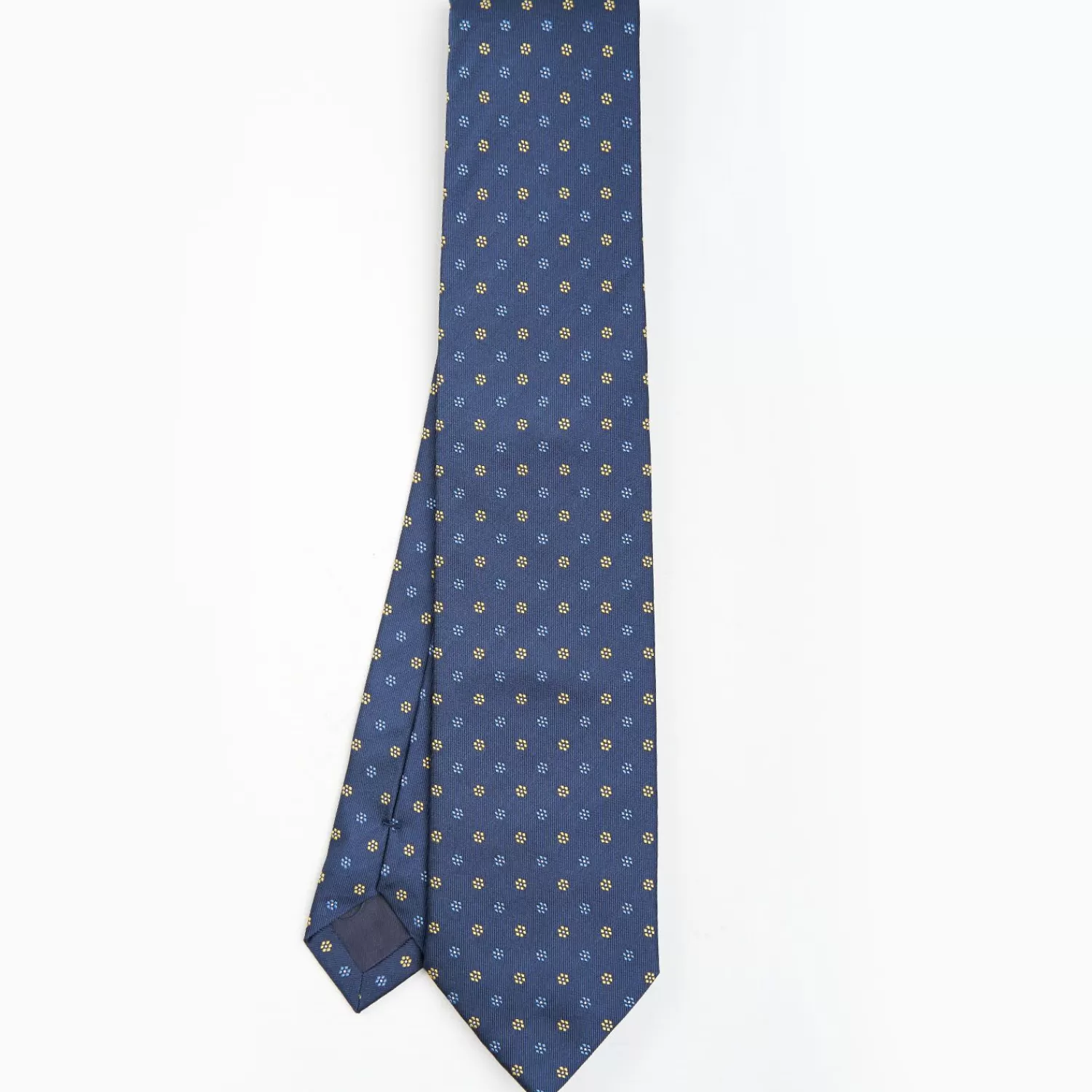 Blue Sartorial Jacquard Silk Tie - Small Flower Designs>E.Marinella Hot