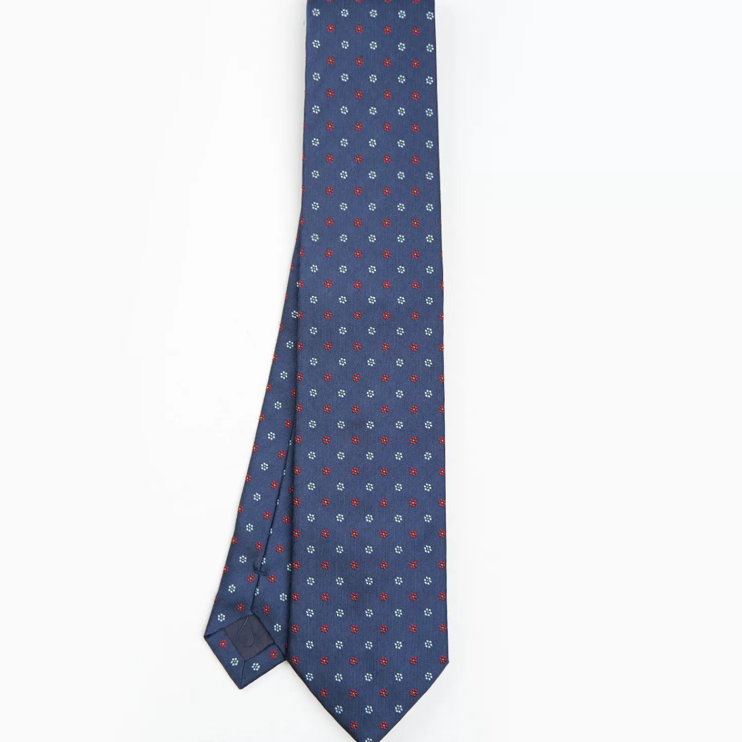 Blue Sartorial Jacquard Silk Tie - Small Flower Designs>E.Marinella Best Sale