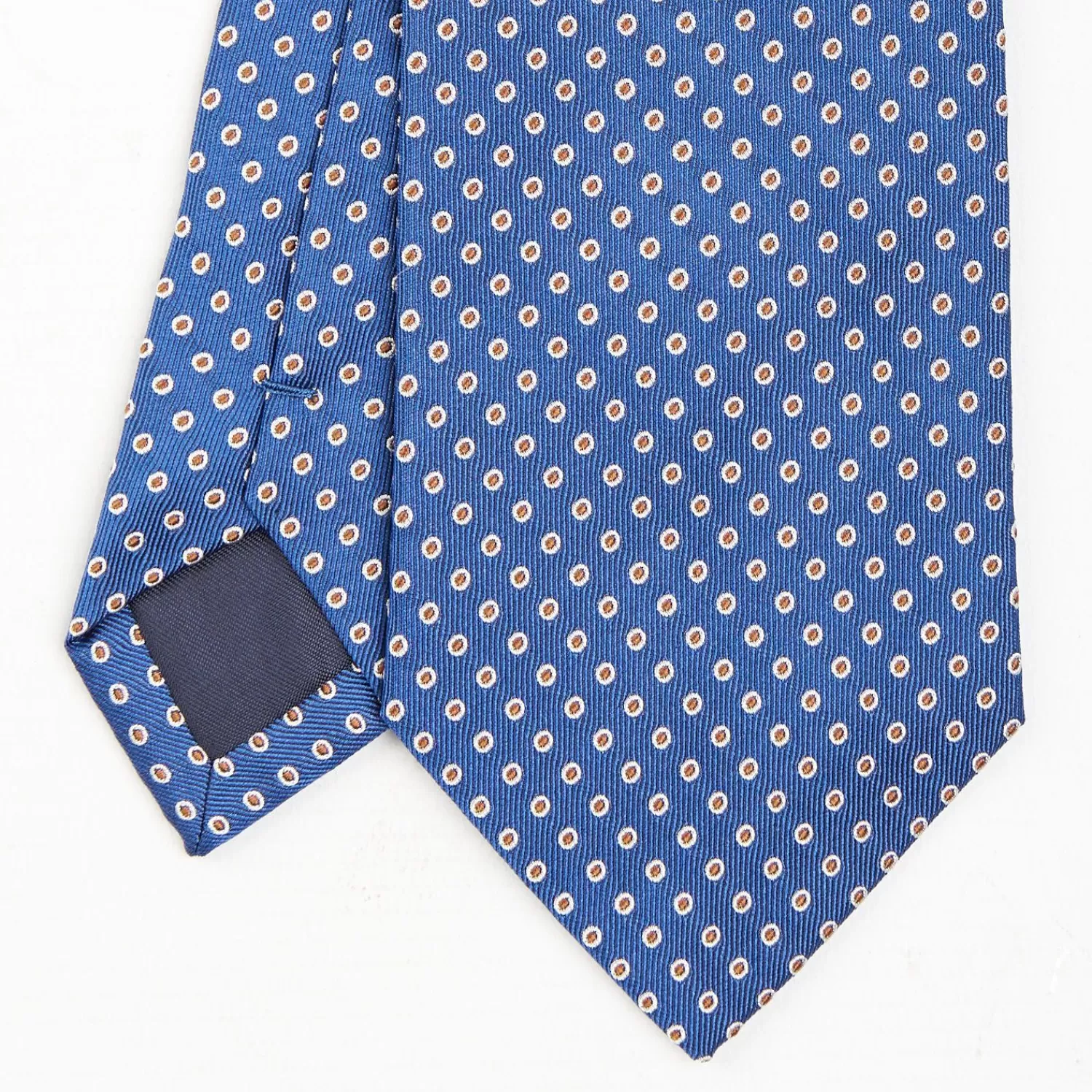 Blue Sartorial Jacquard Silk Tie - Small Geometric Designs>E.Marinella New