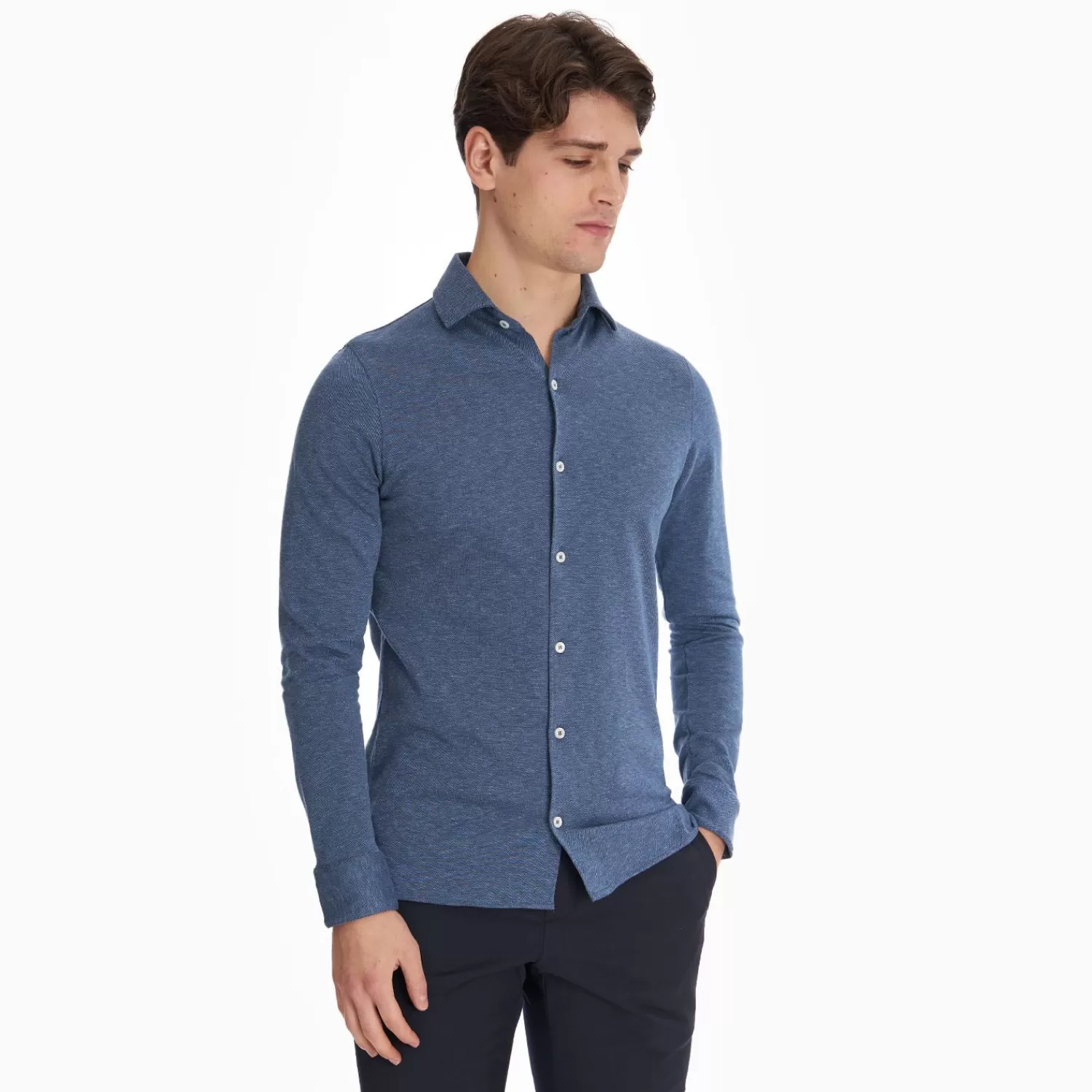 Blue Shirt In Cotton And Cashmere>E.Marinella Shop