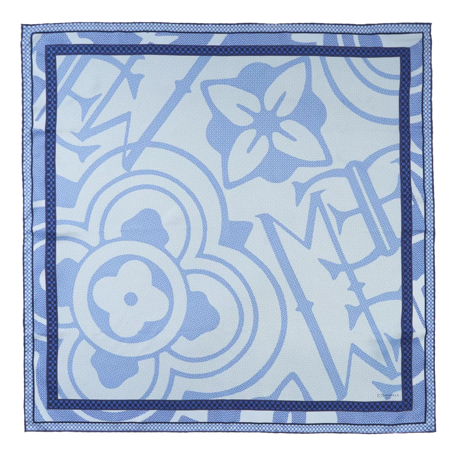 Blue Silk Scarf 90 - Archivio Inspiration 1961>E.Marinella Flash Sale