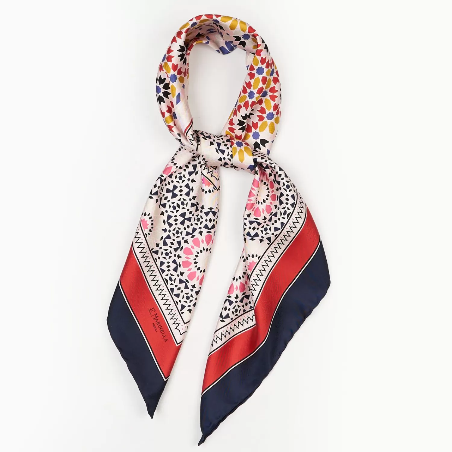 Blue Silk Scarf 90 - Mosaic>E.Marinella Discount