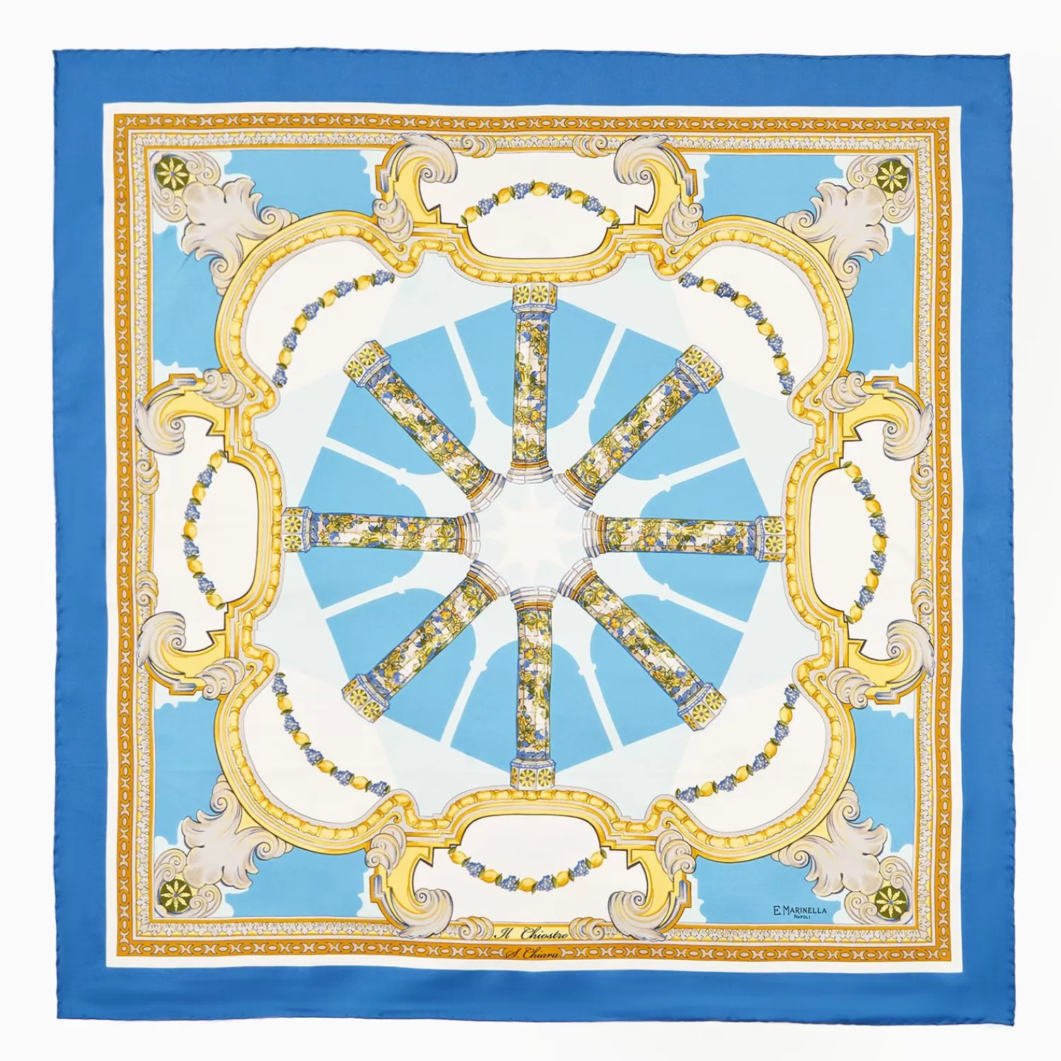 Blue Silk Scarf 90 - Santa Chiara Cloister>E.Marinella Best