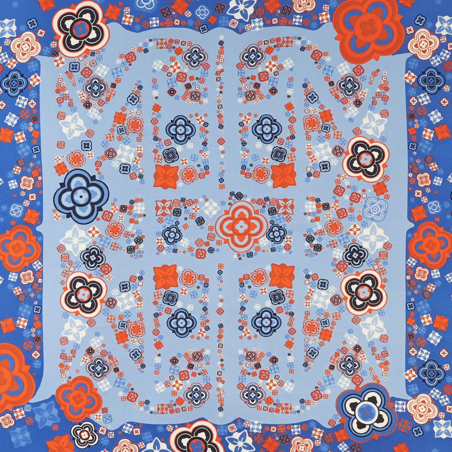 Blue Silk Scarf 90 - World Of Archivio Flowers 1961>E.Marinella Sale