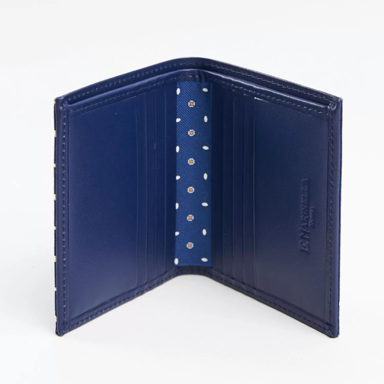 Blue Small Wallet In Silk And Leather>E.Marinella Best Sale