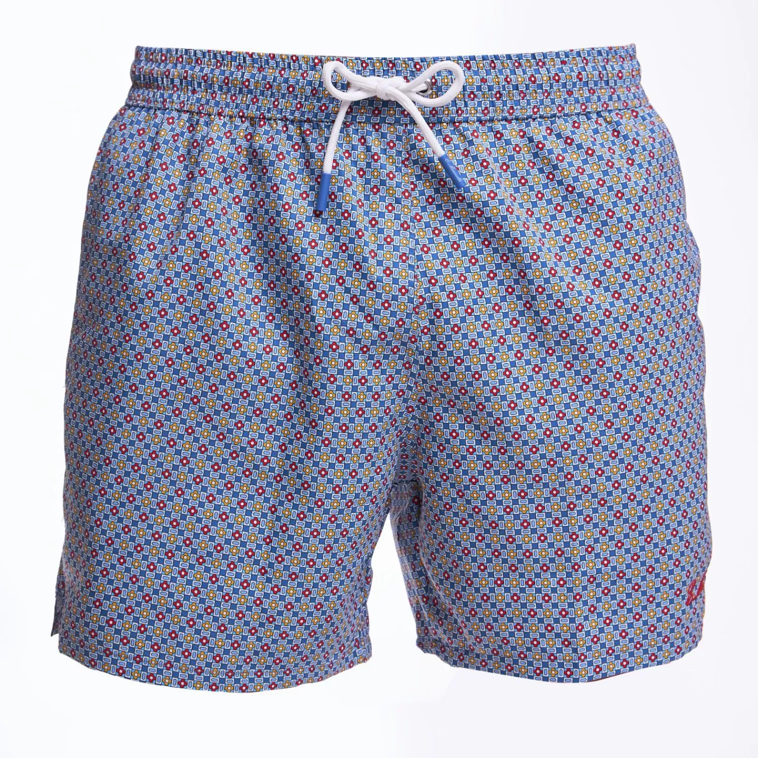 Blue Swim Short - Small Flower Pattern>E.Marinella Cheap