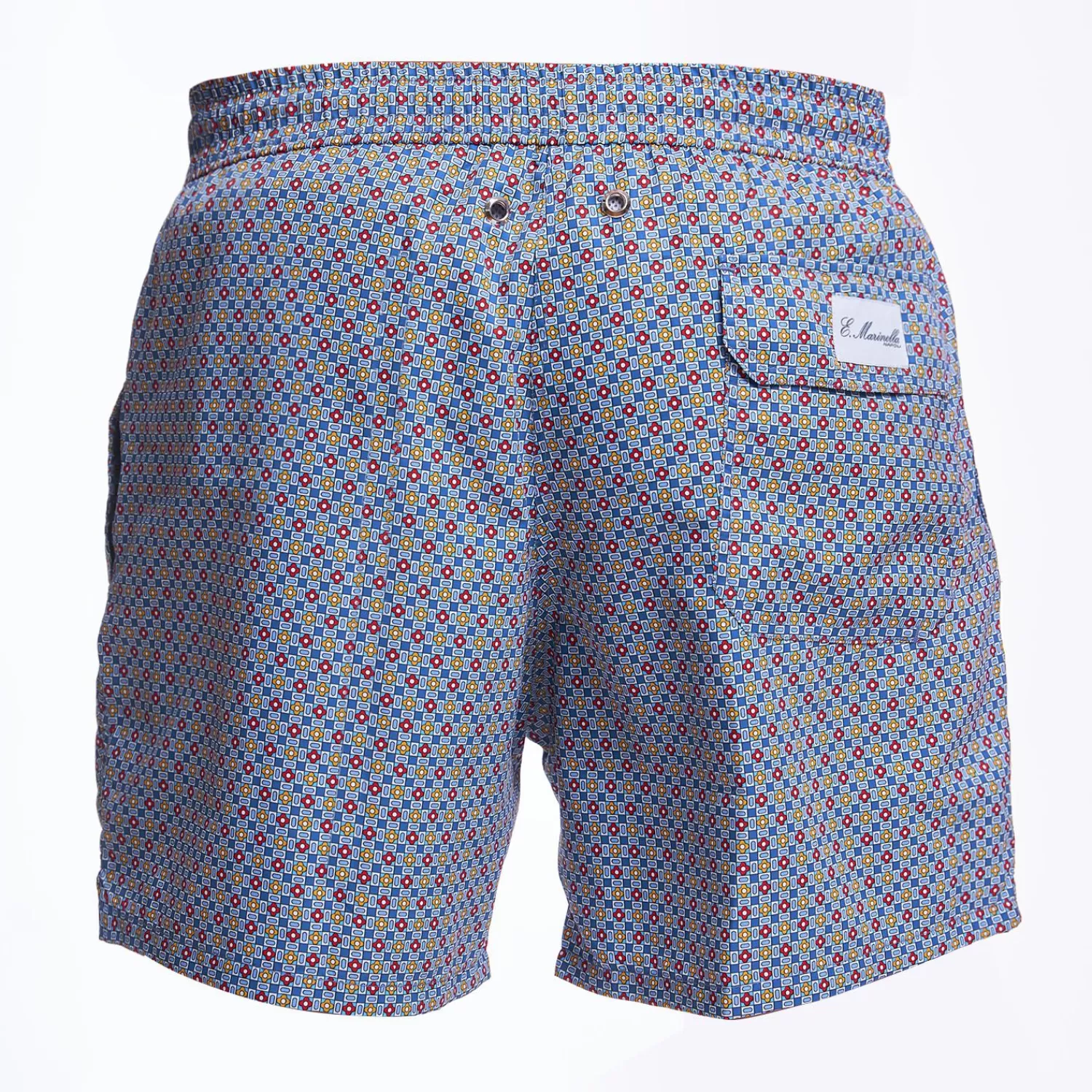 Blue Swim Short - Small Flower Pattern>E.Marinella Cheap