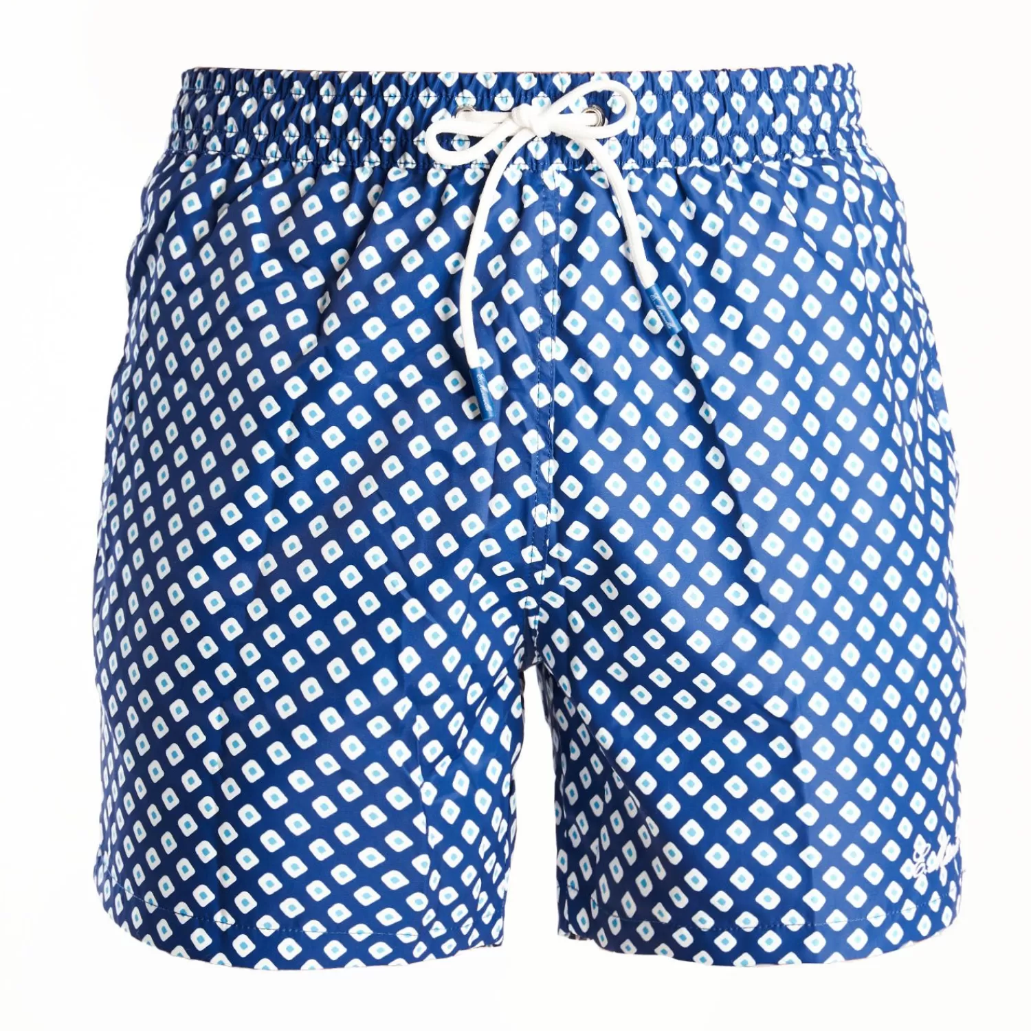 Blue Swim Shorts - Large Flower Pattern>E.Marinella Shop