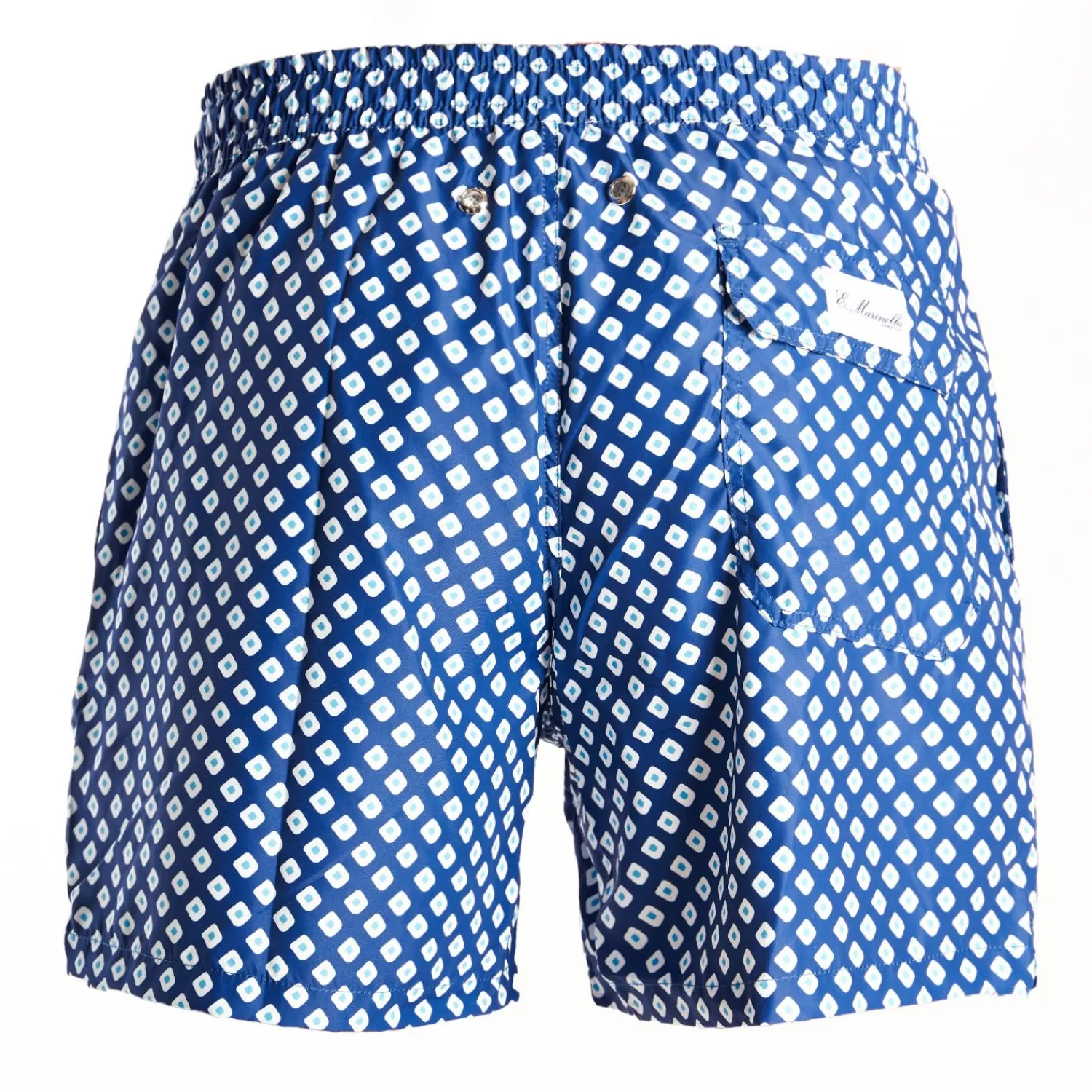 Blue Swim Shorts - Large Flower Pattern>E.Marinella Shop