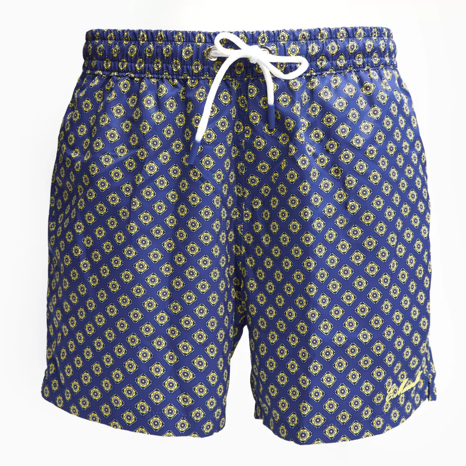 Blue Swim Shorts- Large Flower Pattern>E.Marinella Shop