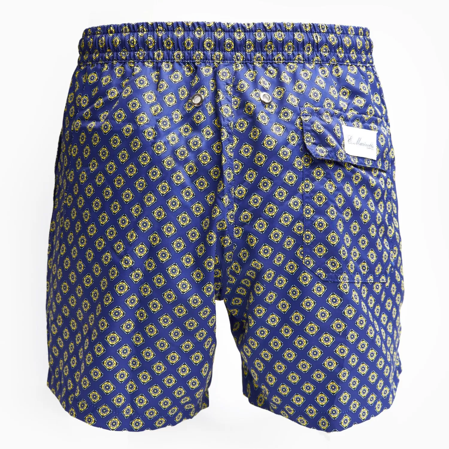 Blue Swim Shorts- Large Flower Pattern>E.Marinella Shop