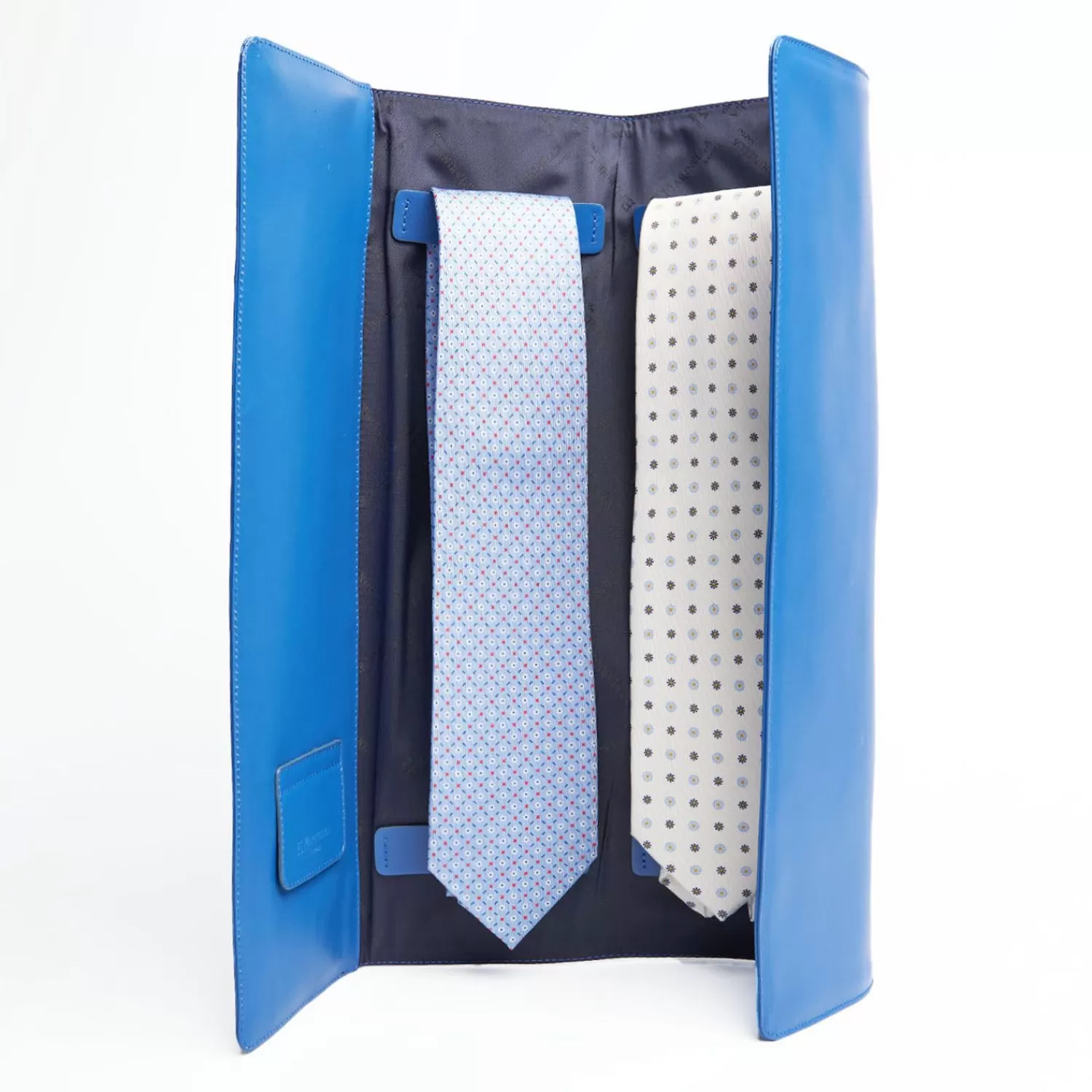 Blue Travel Tie Holder In Leather>E.Marinella Shop