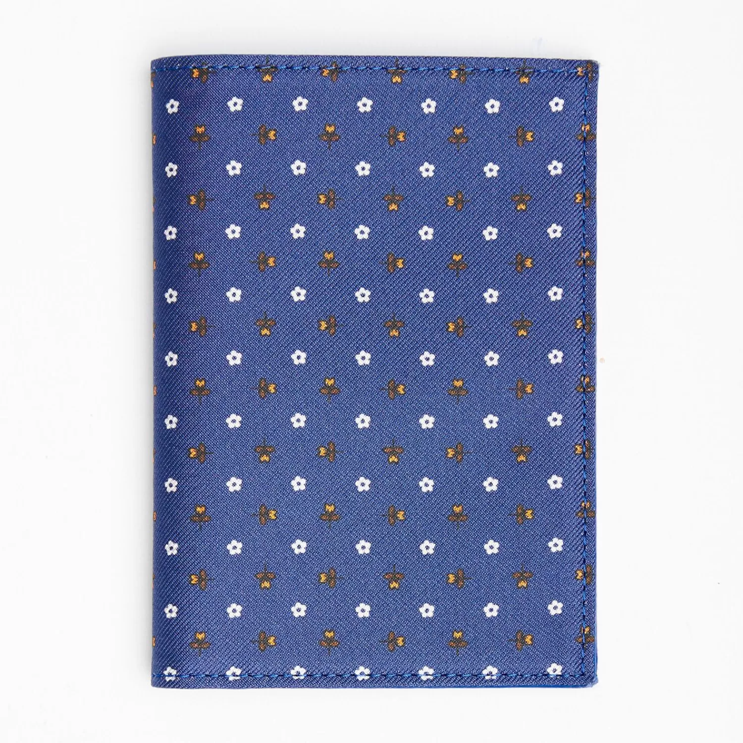 Blue Vertical Wallet In Silk And Leather>E.Marinella Shop