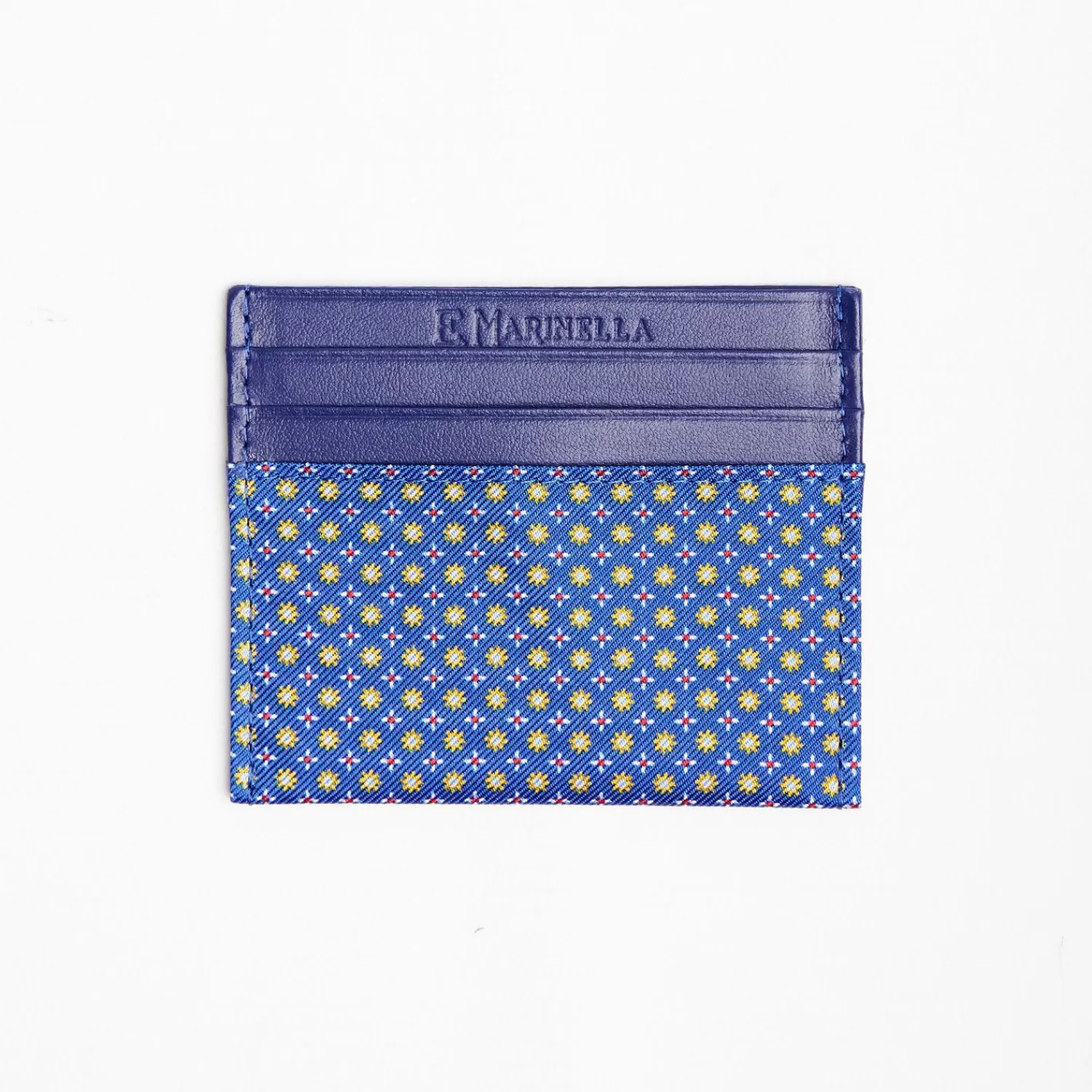 Bluette Leather And Silk Credit Card Holder - 5 Compartments>E.Marinella Sale