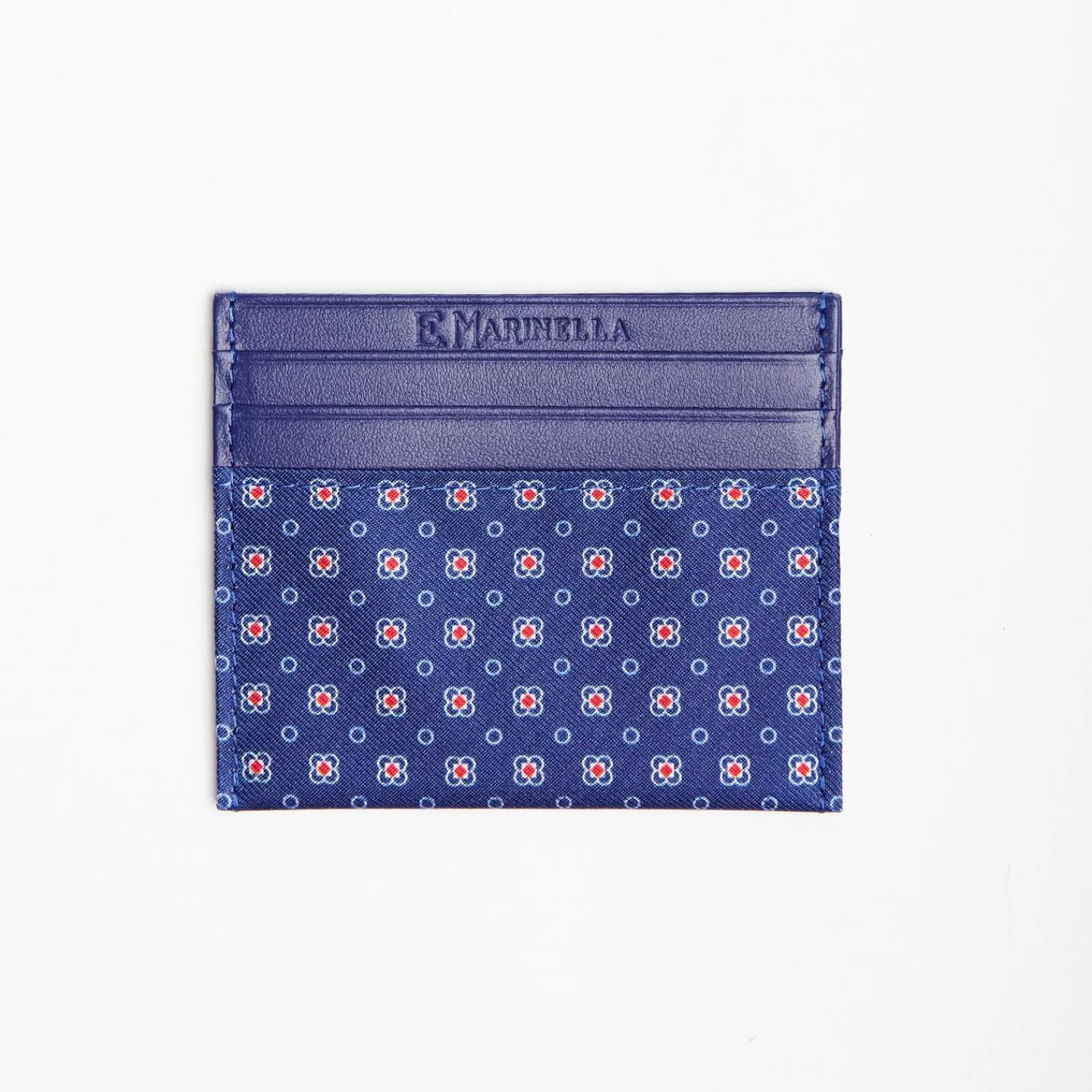 Bluette Leather And Silk Credit Card Holder - 5 Compartments>E.Marinella Cheap