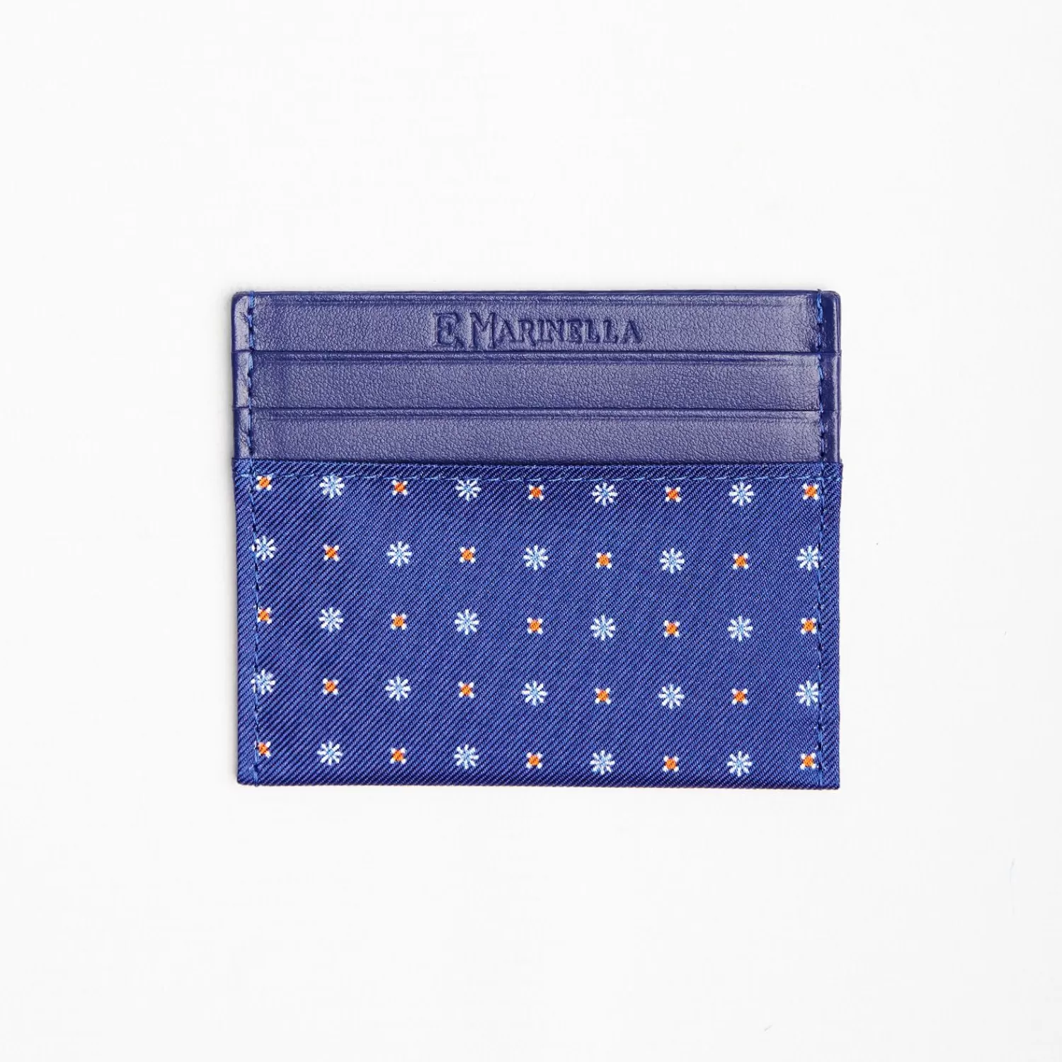 Bluette Leather And Silk Credit Card Holder - 5 Compartments>E.Marinella Discount