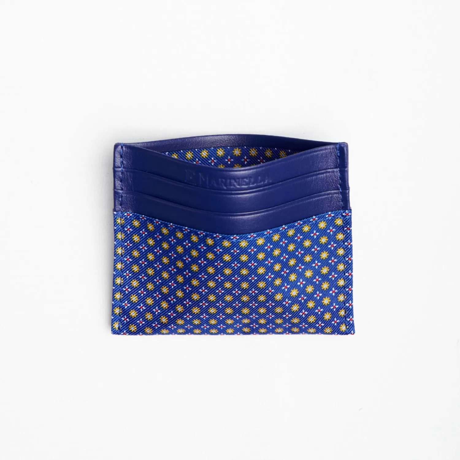 Bluette Leather And Silk Credit Card Holder - 5 Compartments>E.Marinella Sale