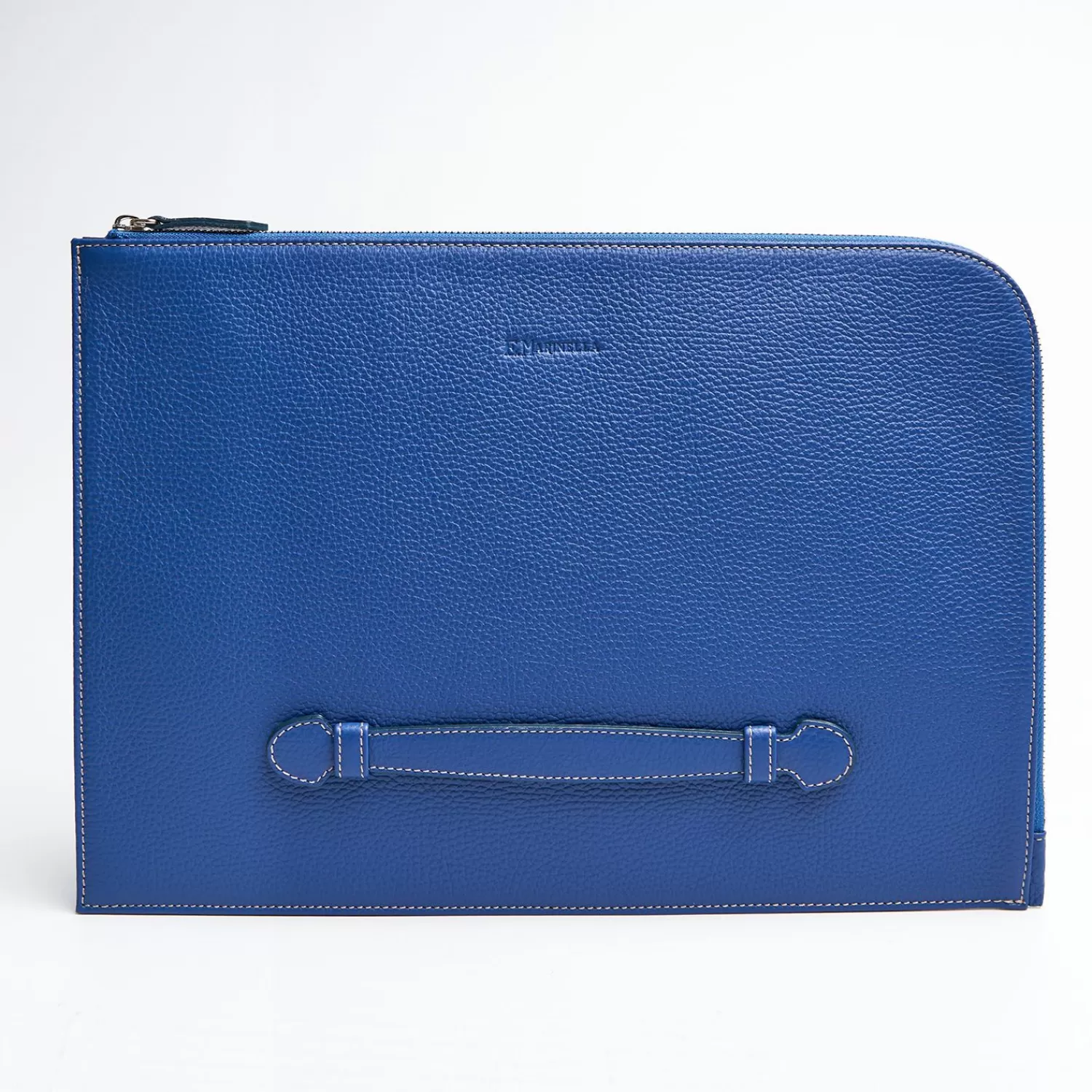 Bluette Leather Portfolio With Strap>E.Marinella Best