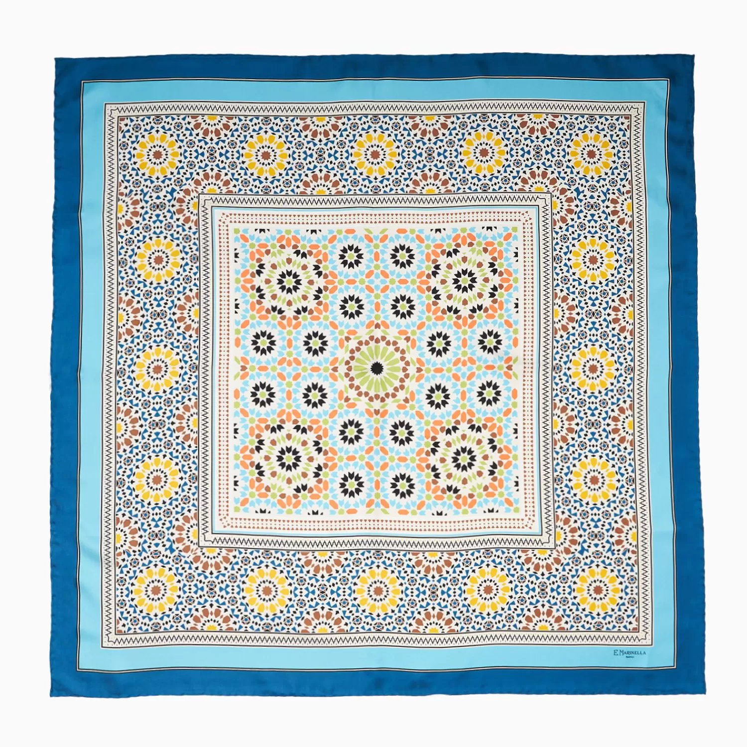 Bluette Silk Scarf 90 - Mosaic>E.Marinella Outlet