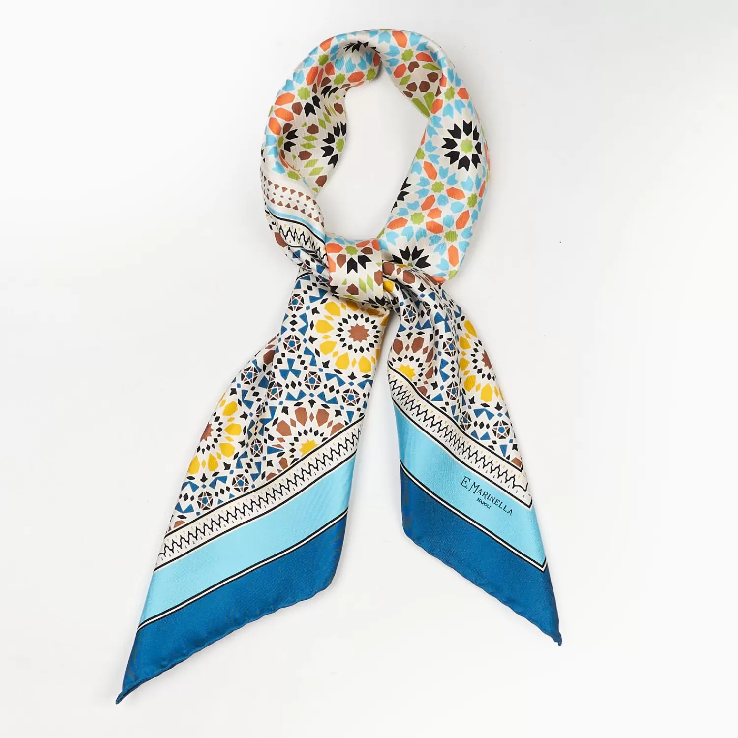 Bluette Silk Scarf 90 - Mosaic>E.Marinella Outlet