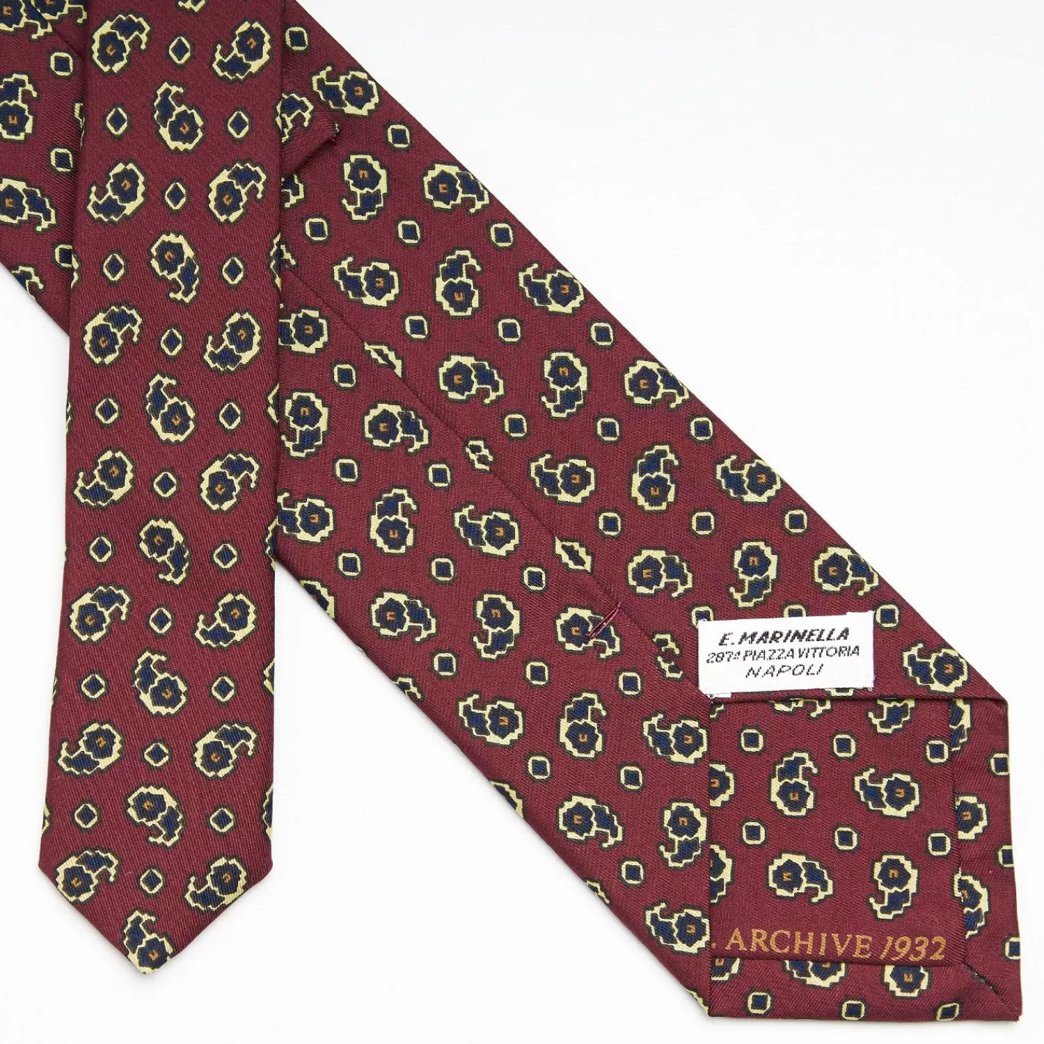 Burgundy Archivio Collection Silk Tie 1932-05>E.Marinella Fashion