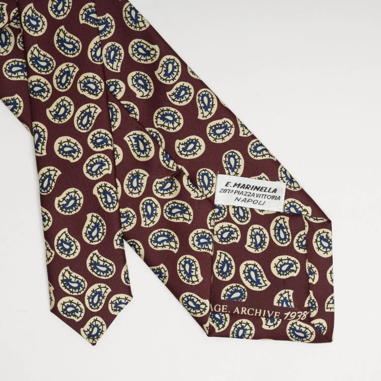 Burgundy Archivio Collection Silk Tie 1938_04>E.Marinella Clearance