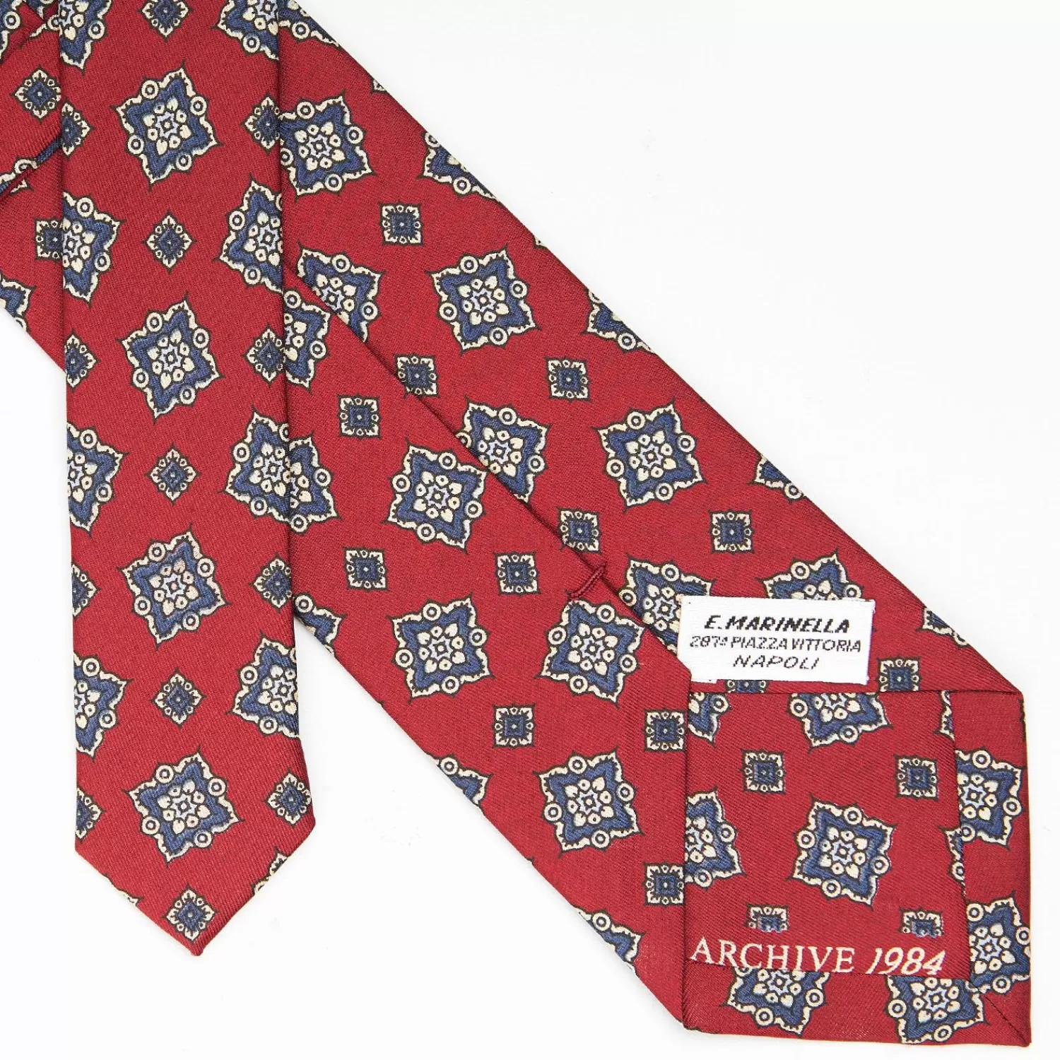 Burgundy Archivio Collection Silk Tie 1984-04>E.Marinella Online