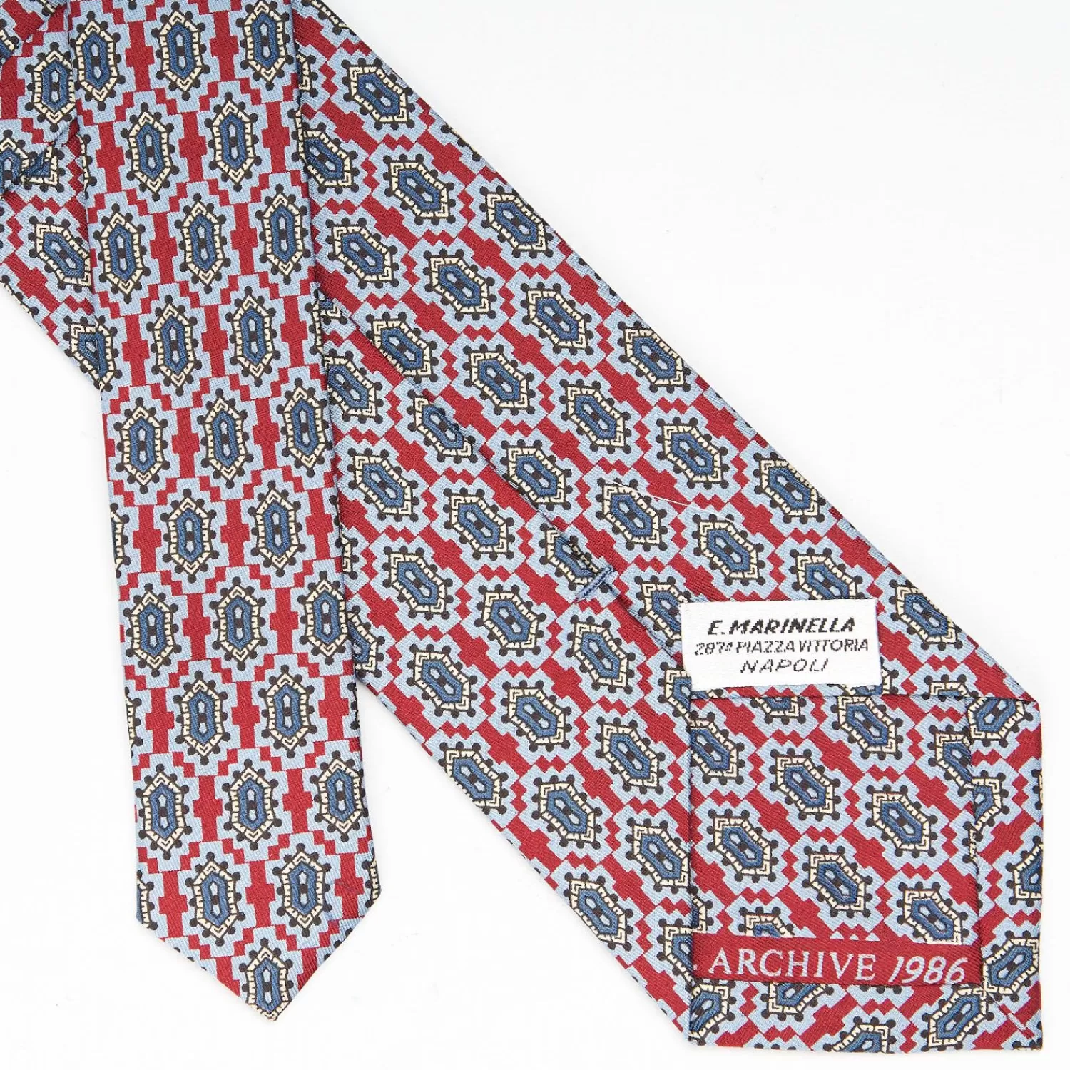 Burgundy Archivio Collection Silk Tie 1986-03>E.Marinella Fashion