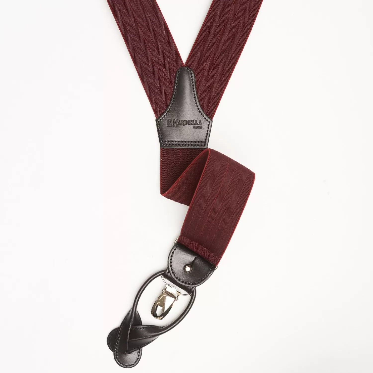 Burgundy Braces - Herringbone Pattern>E.Marinella Discount