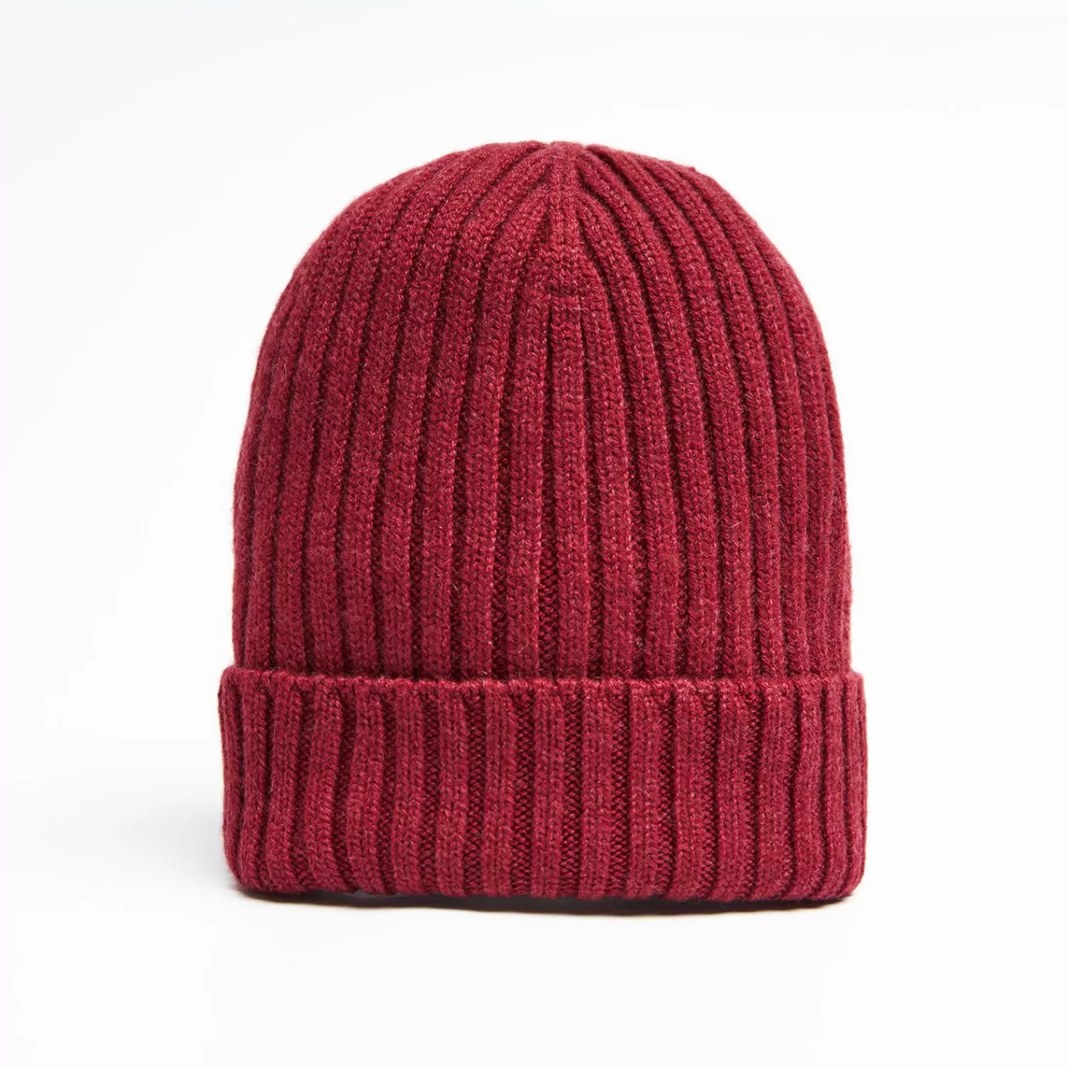 Burgundy Cashmere Ribbed Beanie>E.Marinella Shop