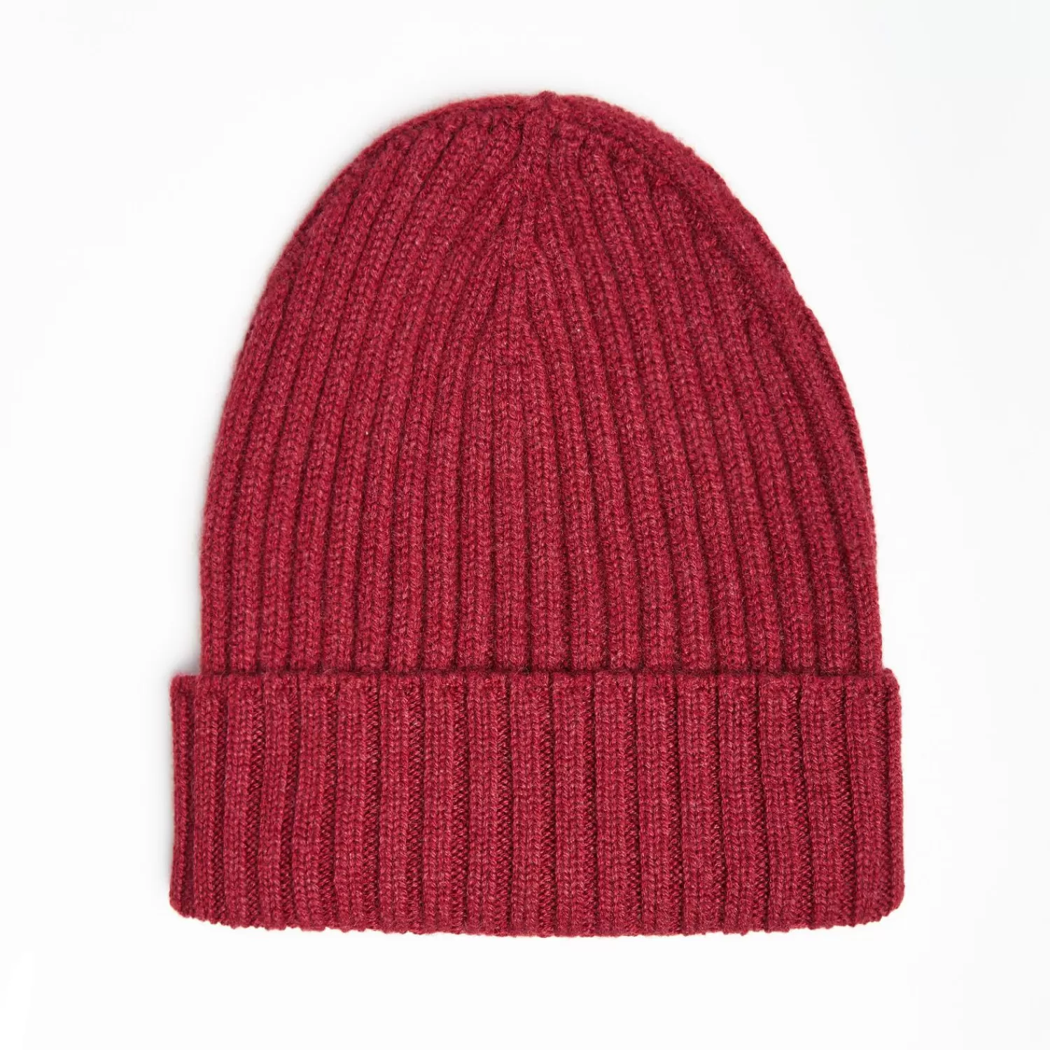 Burgundy Cashmere Ribbed Beanie>E.Marinella Shop