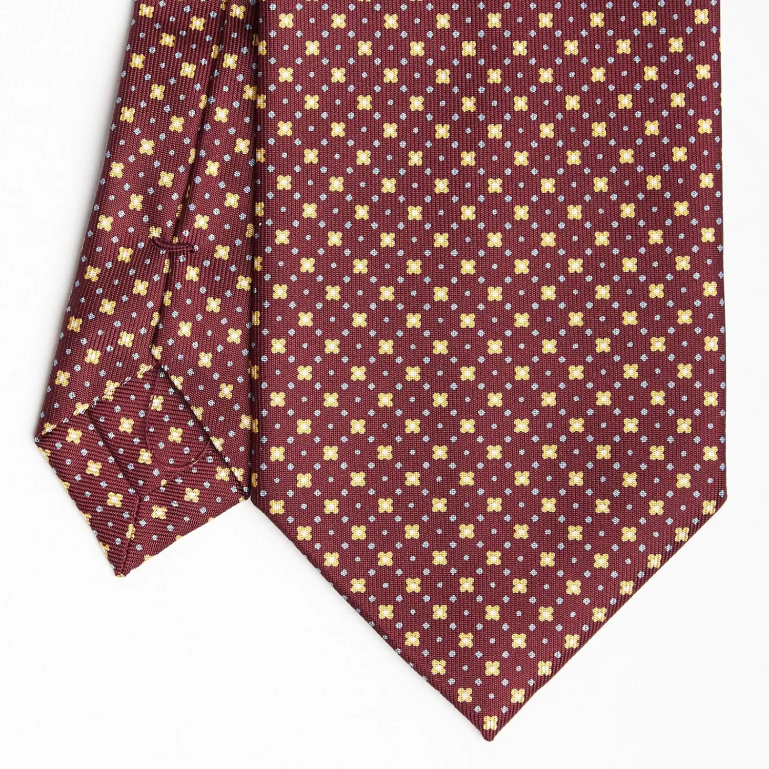 Burgundy Extra Long Tie With Small Designs>E.Marinella Sale