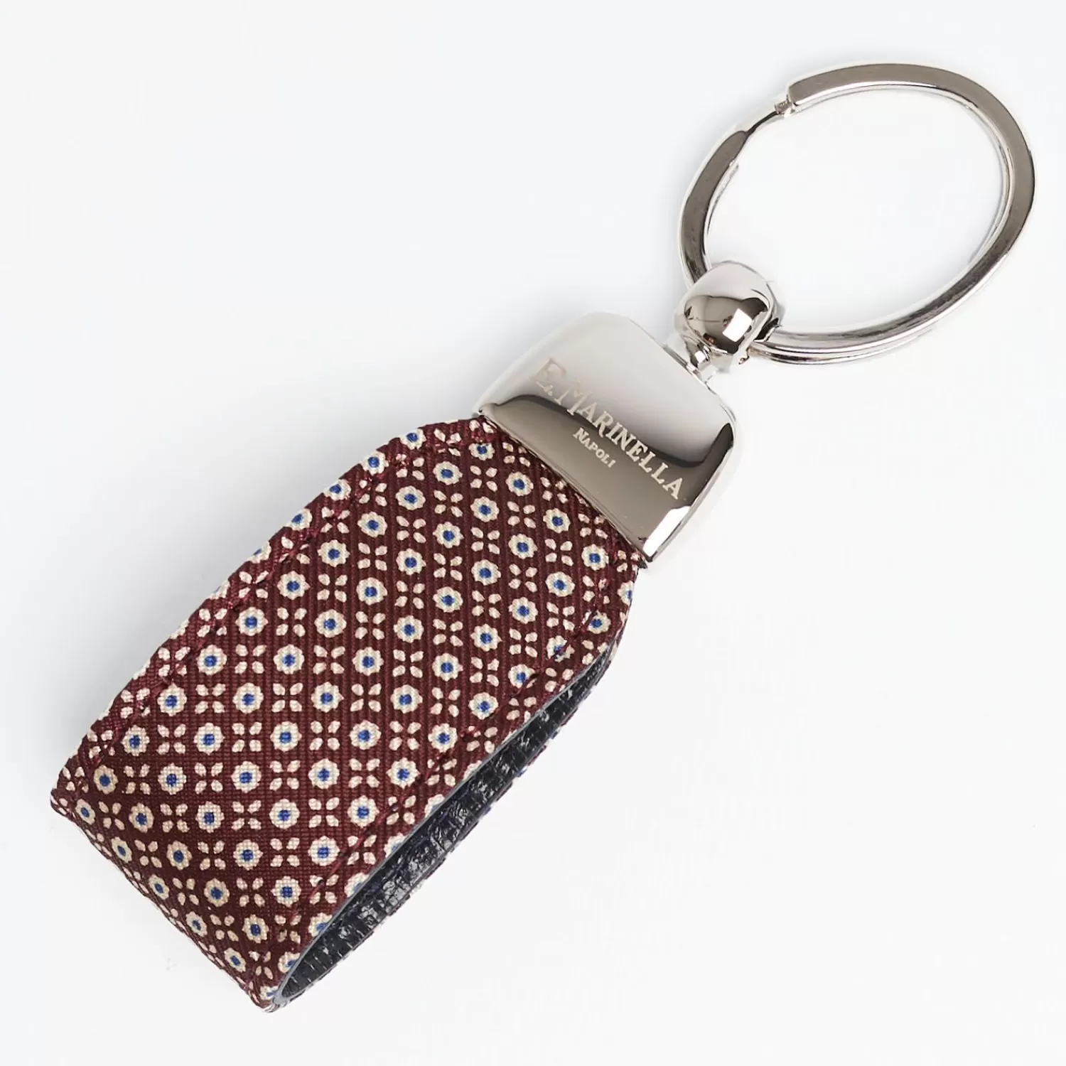 Burgundy Keyfob In Silk And Leather>E.Marinella Cheap