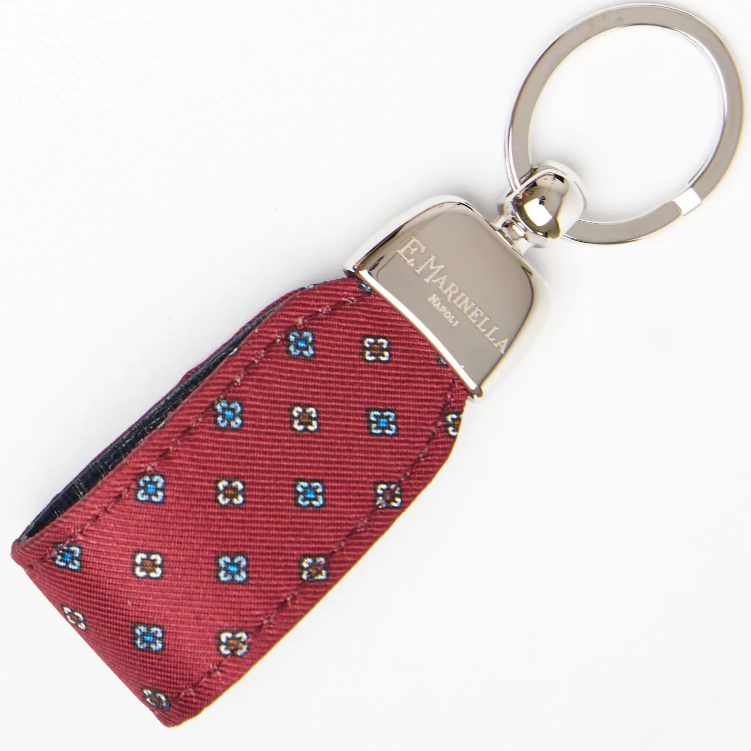 Burgundy Keyfob In Silk And Leather>E.Marinella Fashion