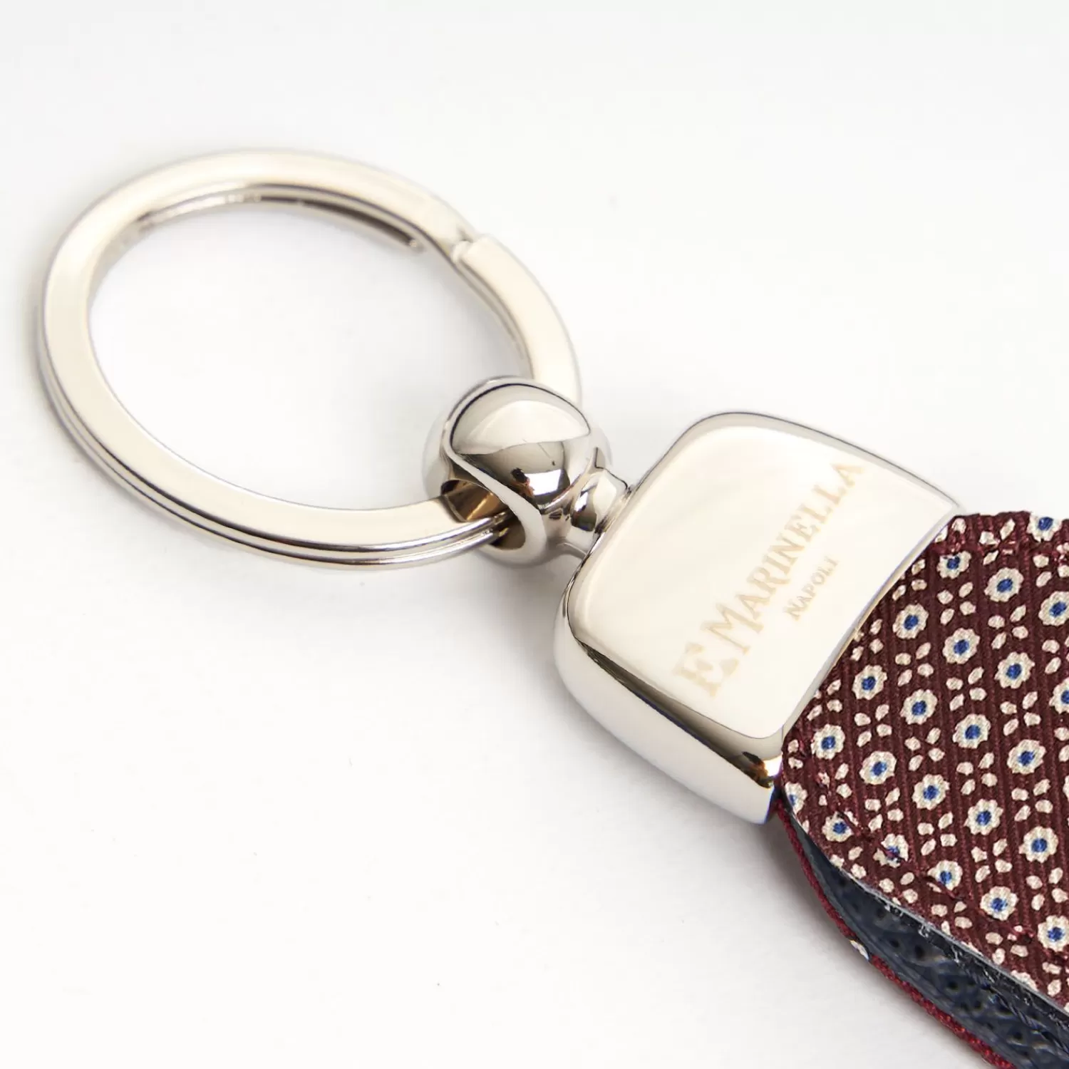 Burgundy Keyfob In Silk And Leather>E.Marinella Cheap