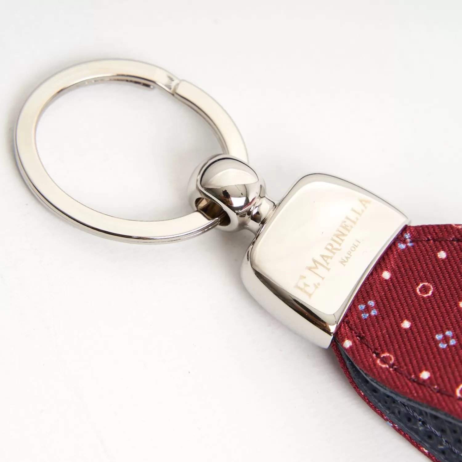 Burgundy Keyfob In Silk And Leather>E.Marinella Best Sale