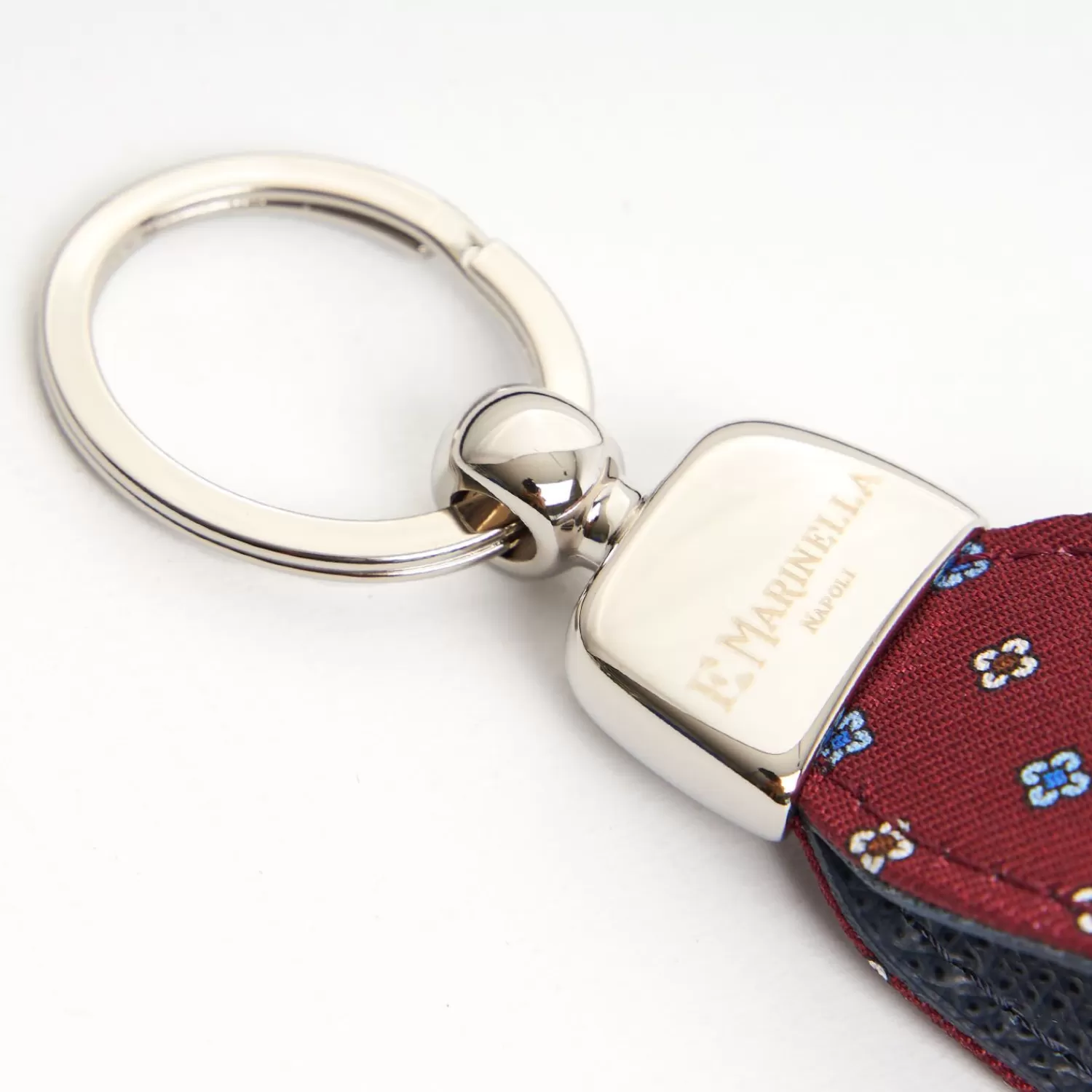 Burgundy Keyfob In Silk And Leather>E.Marinella Fashion