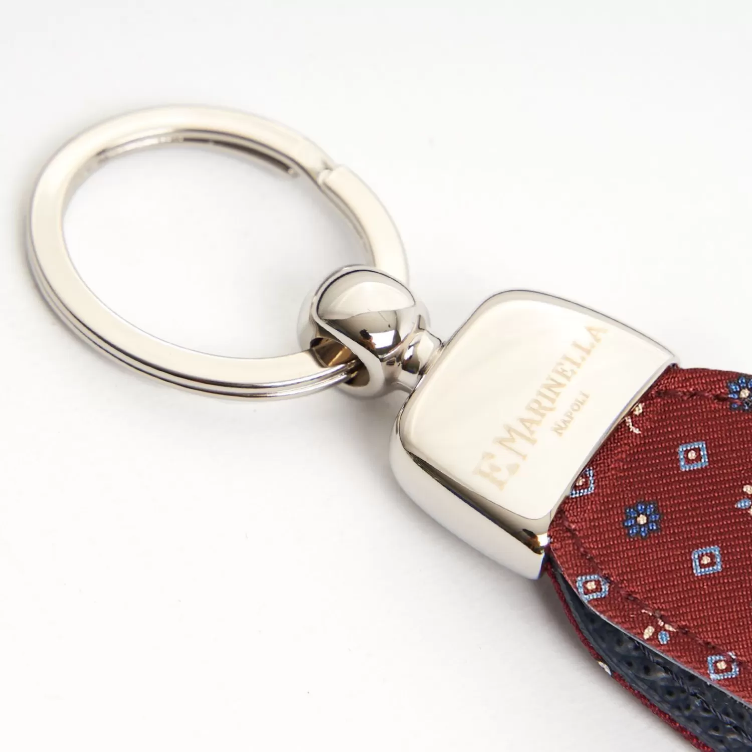 Burgundy Keyfob In Silk And Leather>E.Marinella Cheap