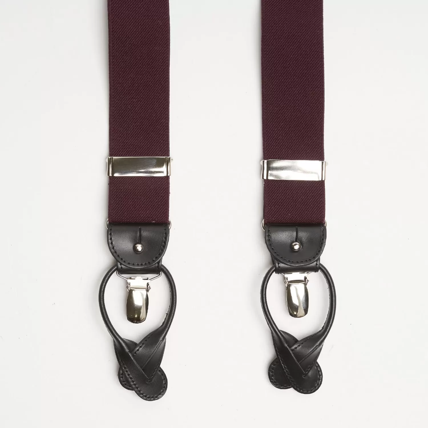 Burgundy Plain Colour Braces>E.Marinella Cheap