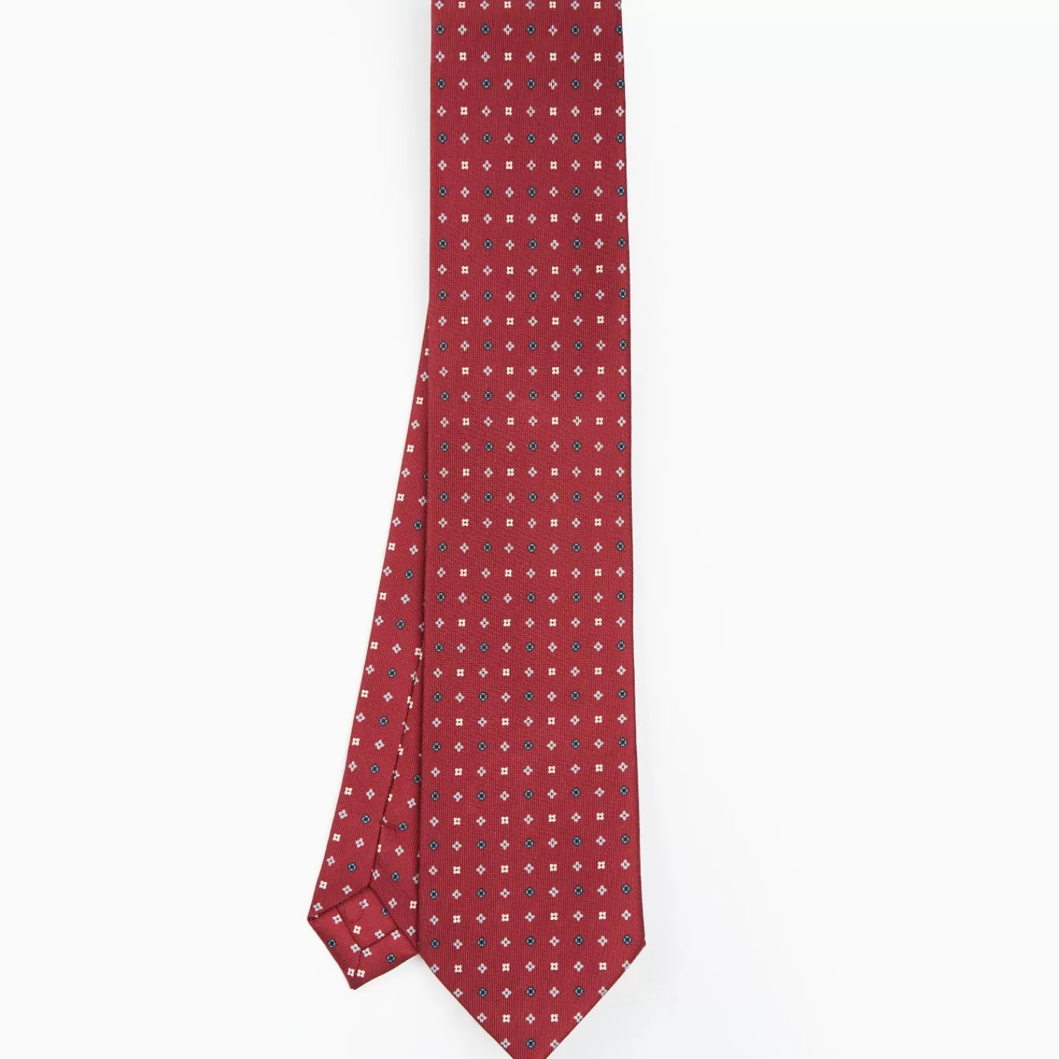 Burgundy Sartorial Classic Silk Tie - Small Flower Pattern>E.Marinella Cheap