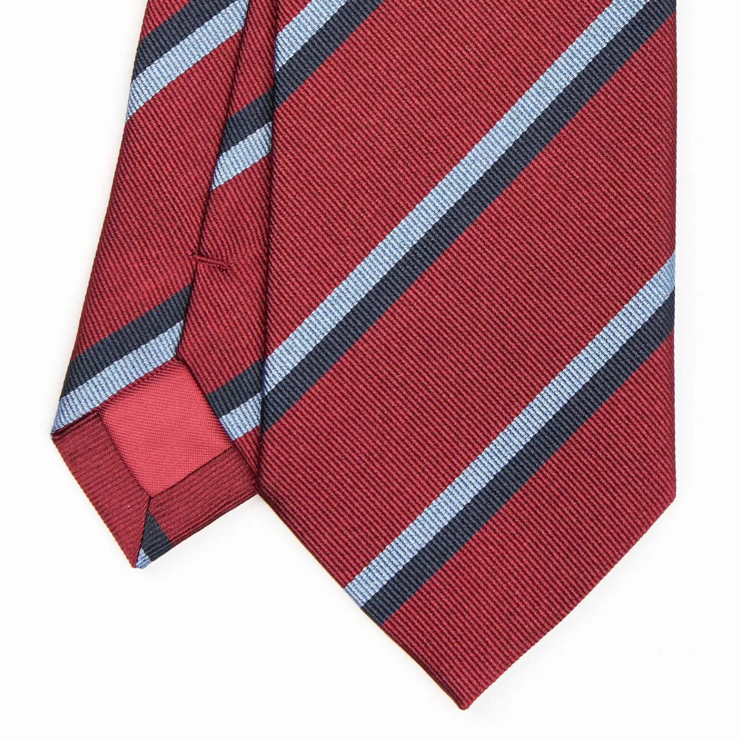 Burgundy Sartorial Striped Silk Tie>E.Marinella Outlet