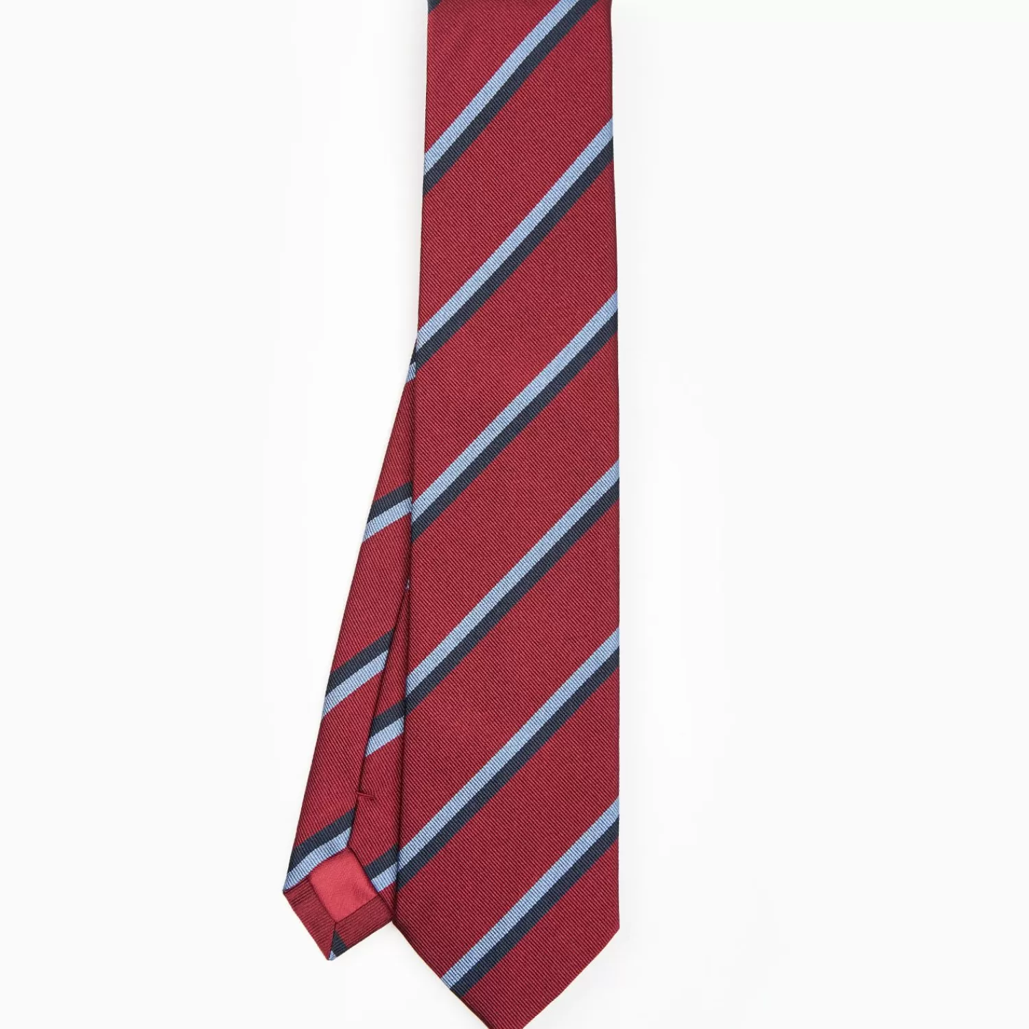 Burgundy Sartorial Striped Silk Tie>E.Marinella Outlet