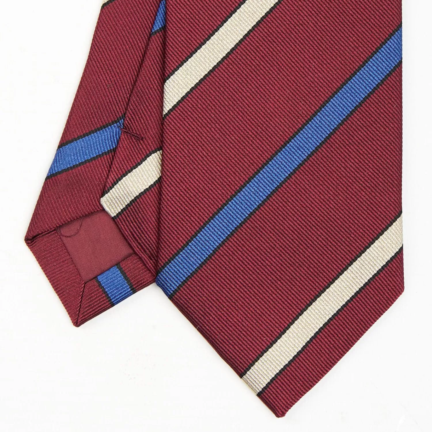 Burgundy Sartorial Striped Tie>E.Marinella Best Sale