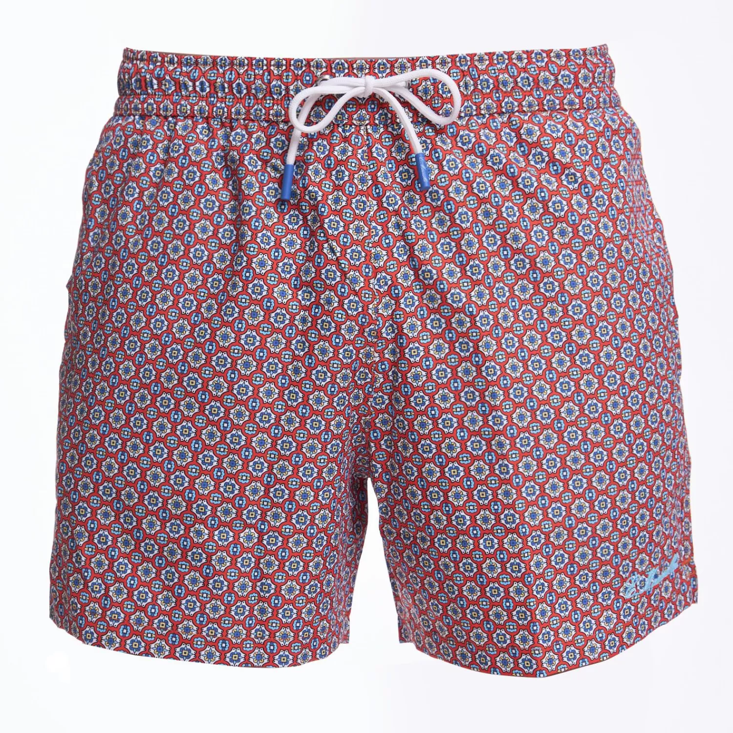 Burgundy Swim Short - Large Flower Pattern>E.Marinella Outlet