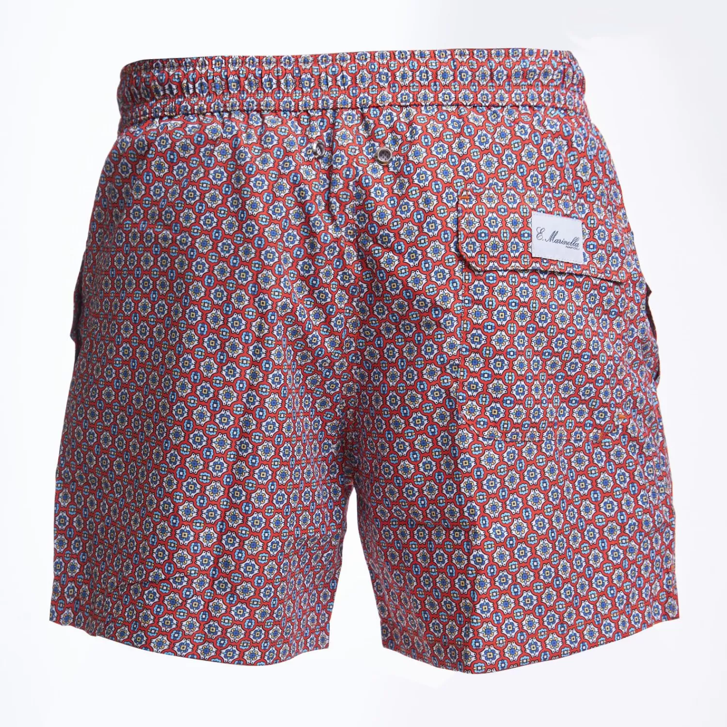 Burgundy Swim Short - Large Flower Pattern>E.Marinella Outlet