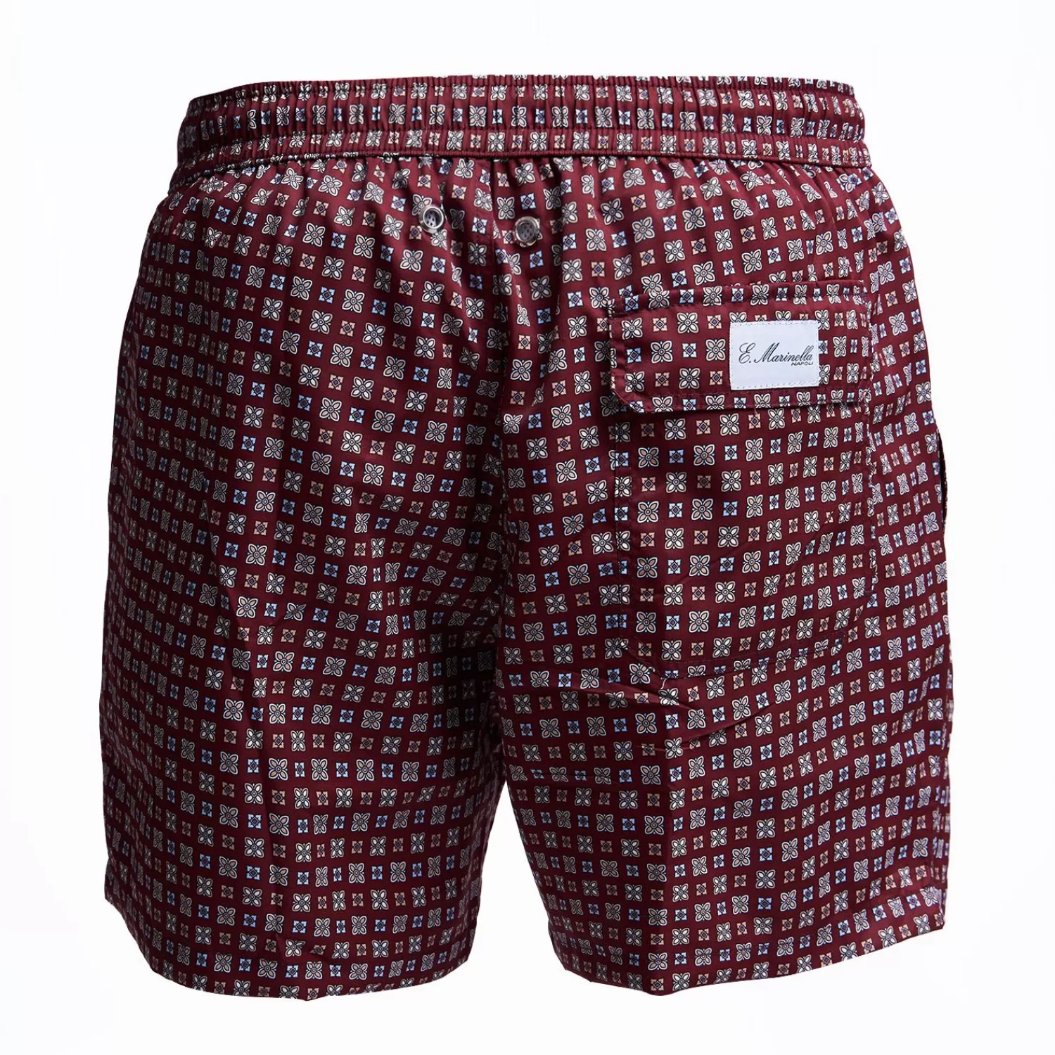 Burgundy Swim Short - Small Flower Pattern>E.Marinella Discount