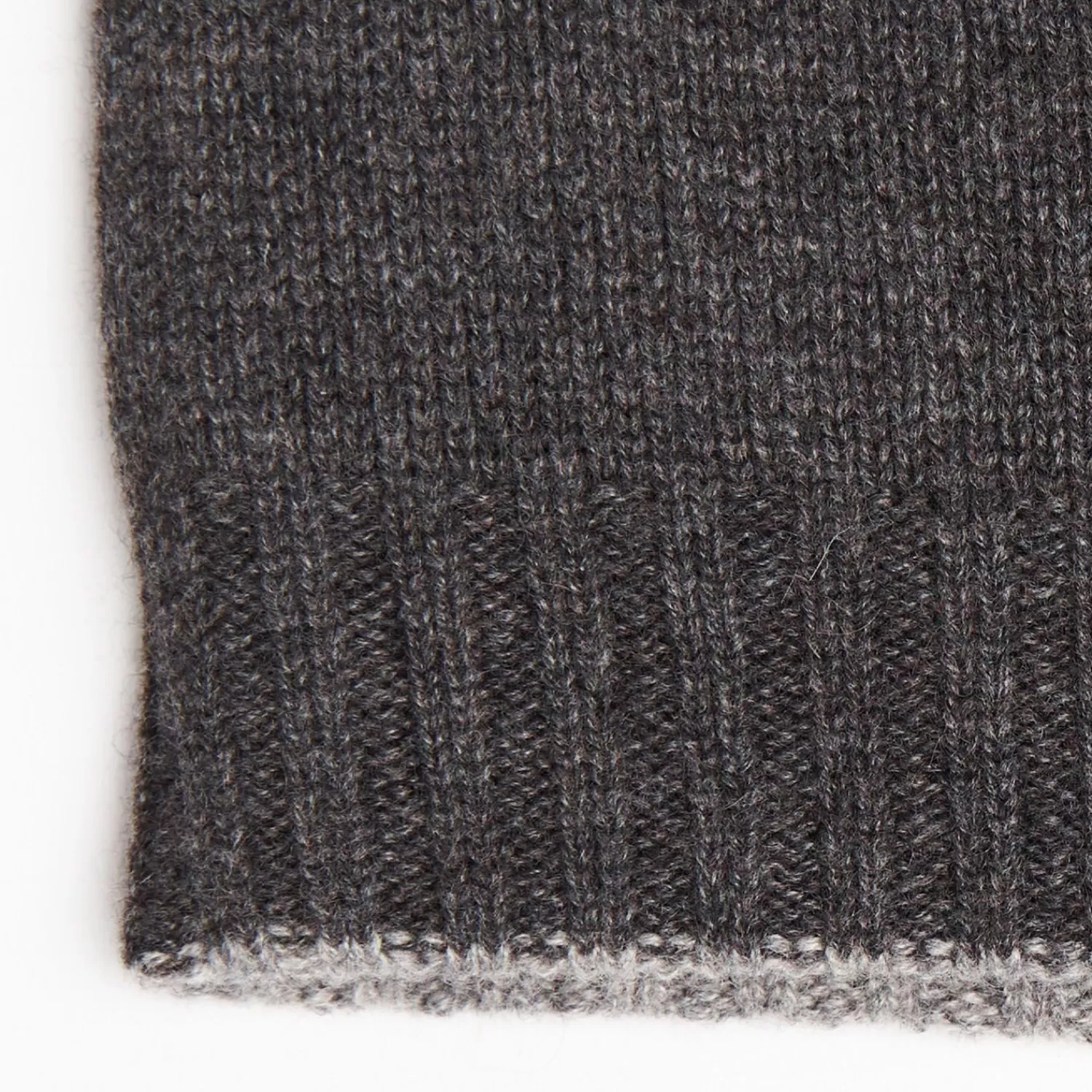 Dark And Light Grey Bicolor Cashmere Beanie>E.Marinella New