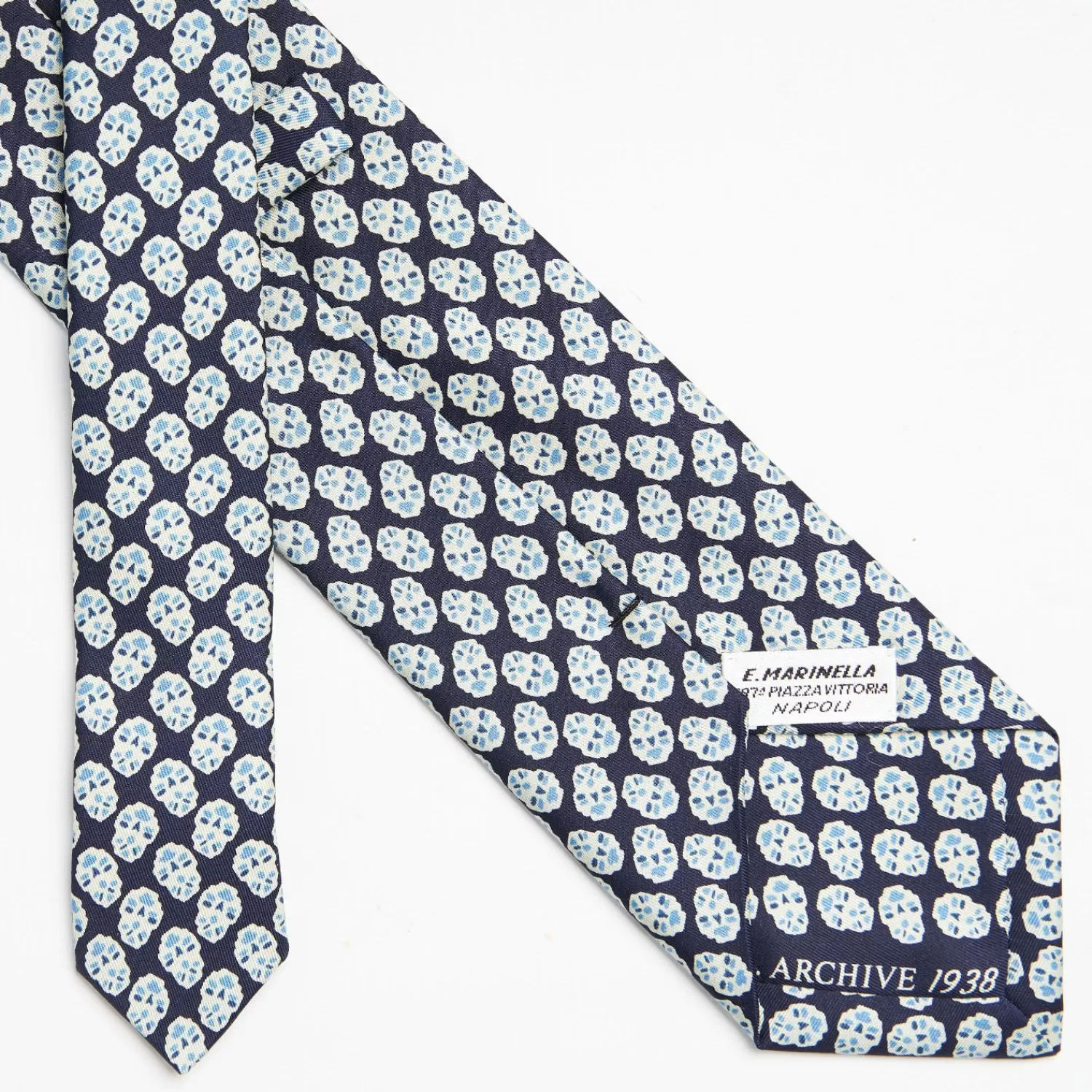 Dark Blue Archivio Collection Silk Tie 1938-1-01>E.Marinella Store